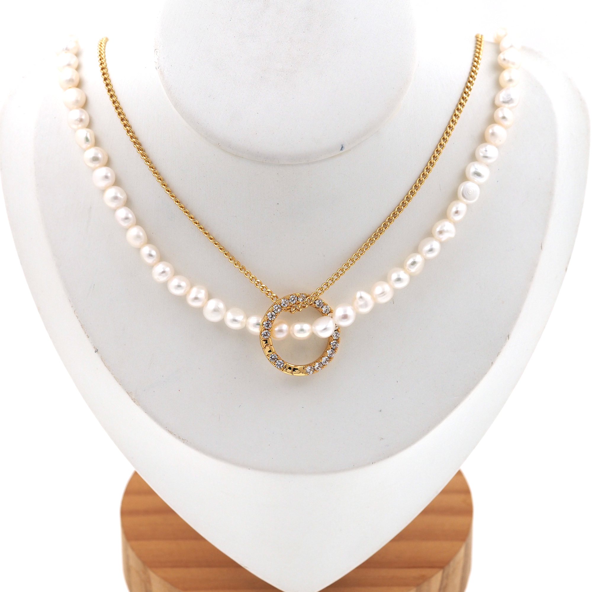 18K Gold Filled Pearl Link Necklace,Layered Necklace,Minimalist Pearl Necklace,Freshwater Pearl Necklace,Adjustable Necklace