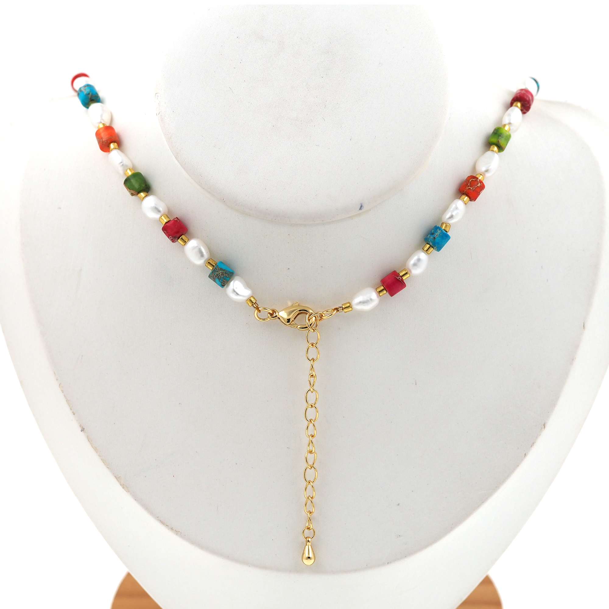 18K Gold Filled Beaded Necklace,Pearl Chain,Minimalist Necklace,Freshwater Pearl Necklace,Adjustable Necklace