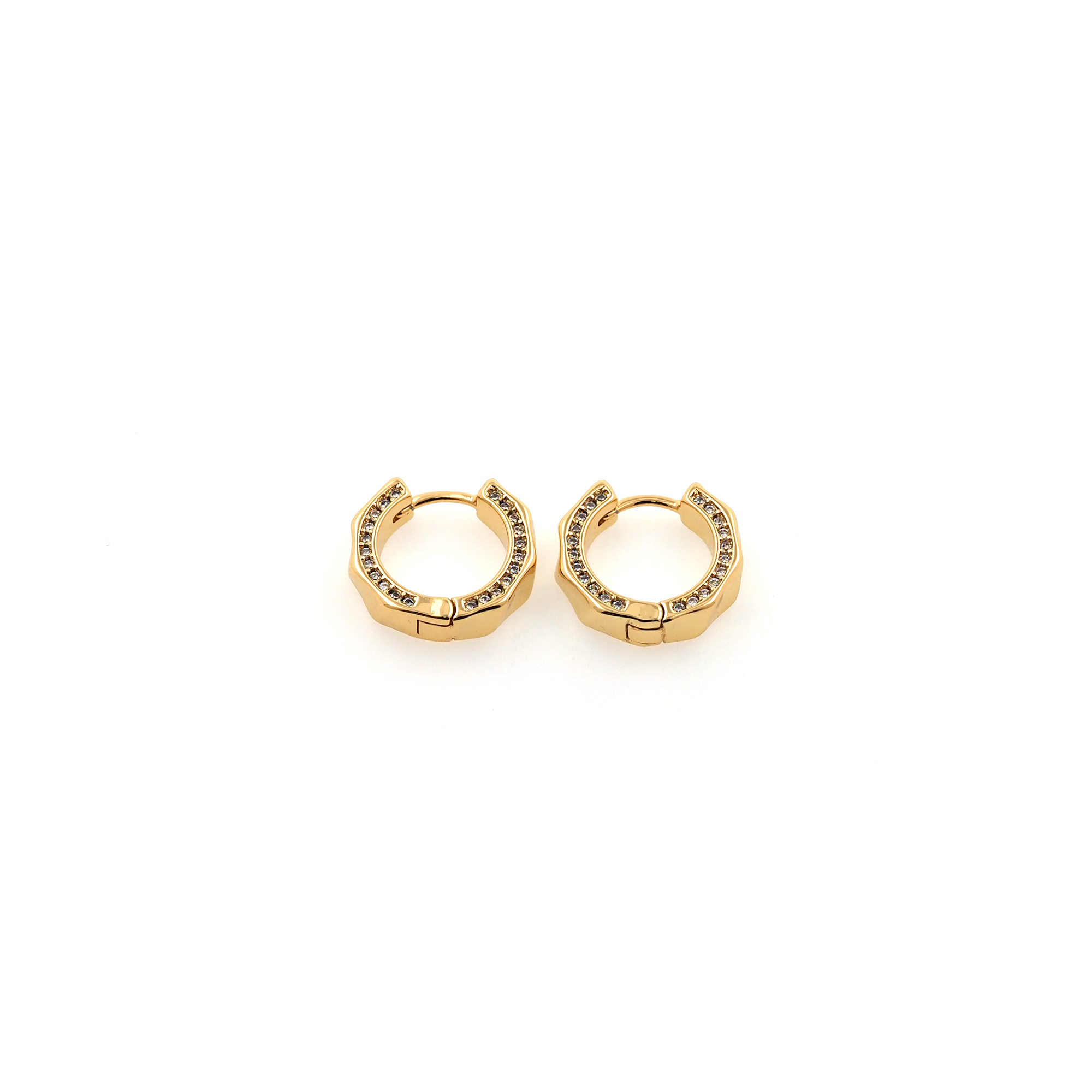 18K Gold Filled Thick Hoops Earrings,CZ Hoops,Dainty Hoops Huggie,Gold Huggies Hoop Earrings,Minimalist Earrings