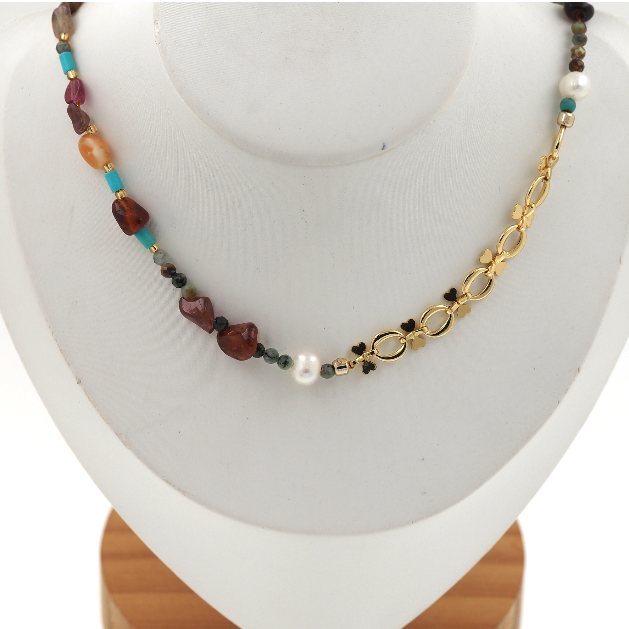 18K Gold Filled Thin Link Necklace,Minimalist Necklace,Dainty Necklace,Beaded Necklace,Adjustable Necklace