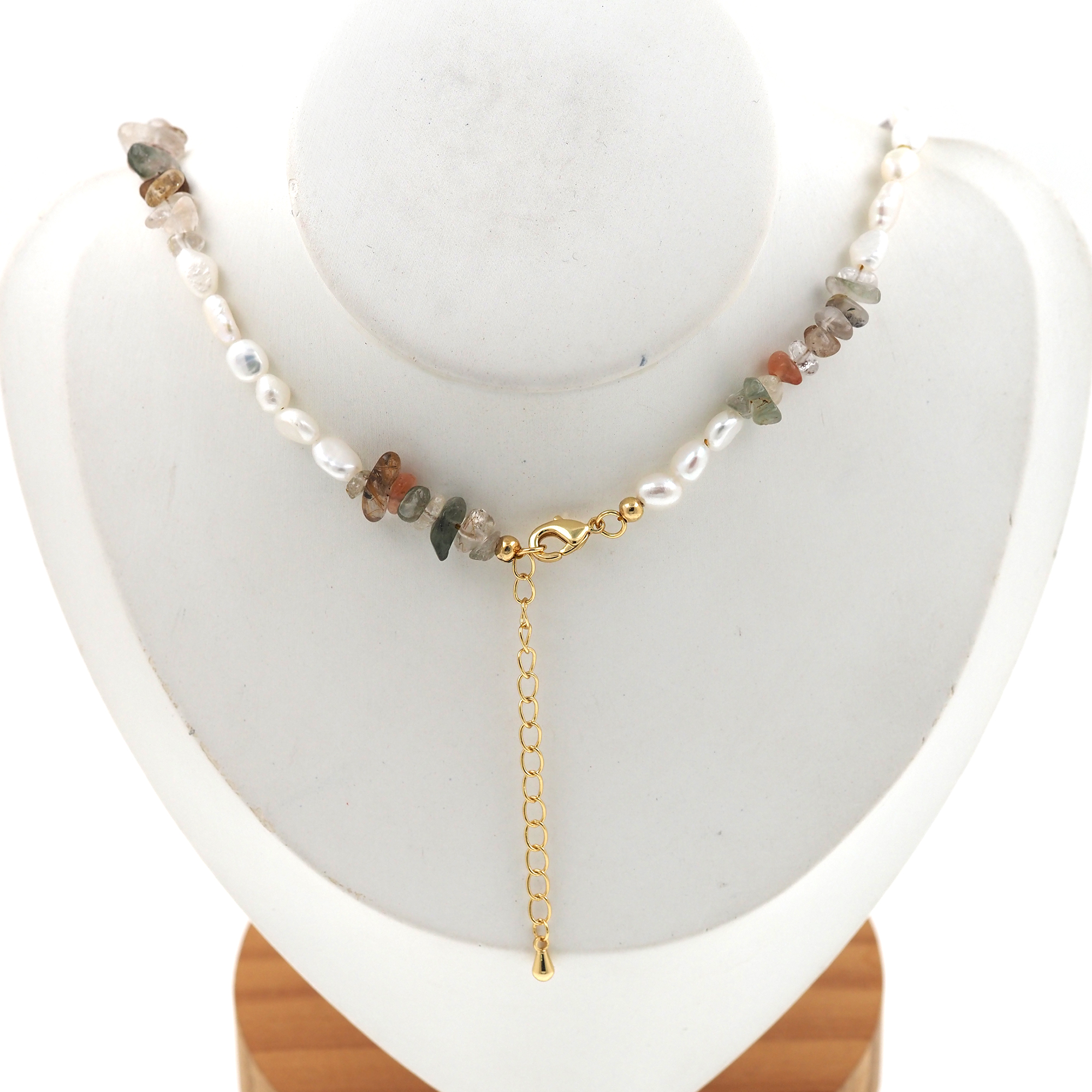 18K Gold Filled Flower Necklace,Layered Necklace,Beaded Necklace,Minimalist Necklace,Pearl Necklace,Adjustable Necklace