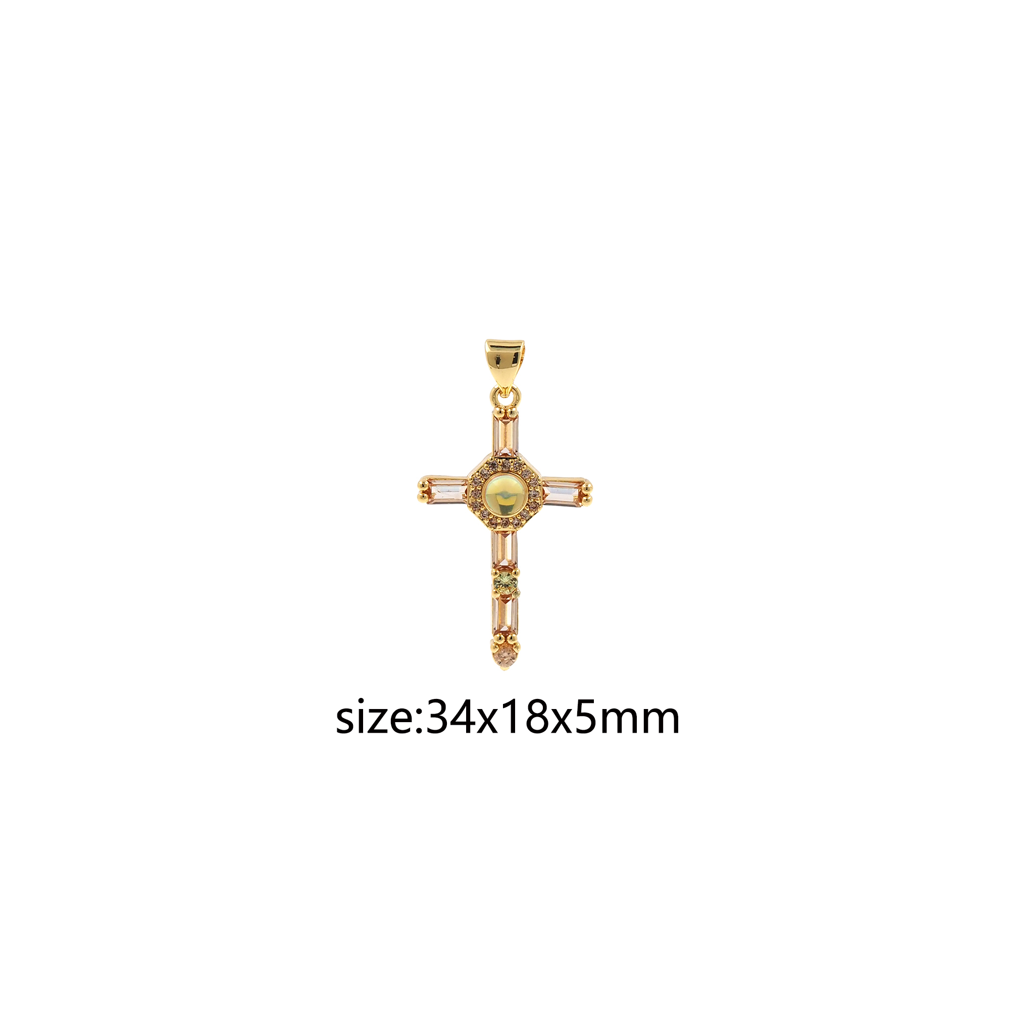 CZ Micro Pave Cross Pendant,18K Gold Filled Cross Charm Earrings Necklace for DIY Jewelry Making Supply