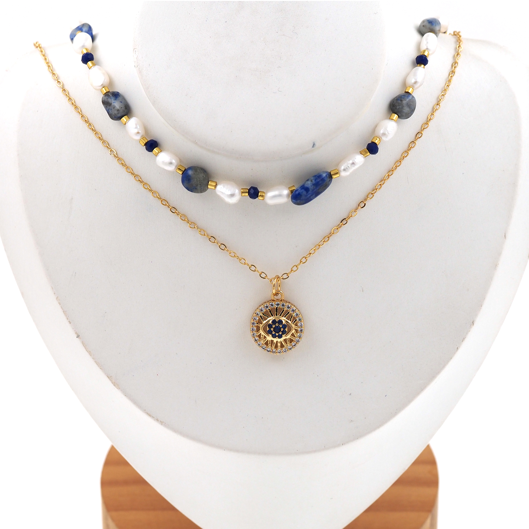 18K Gold Filled Evil Eye Necklace,Layered Necklace,Beaded Necklace,Minimalist Necklace,Pearl Necklace,Adjustable Necklace