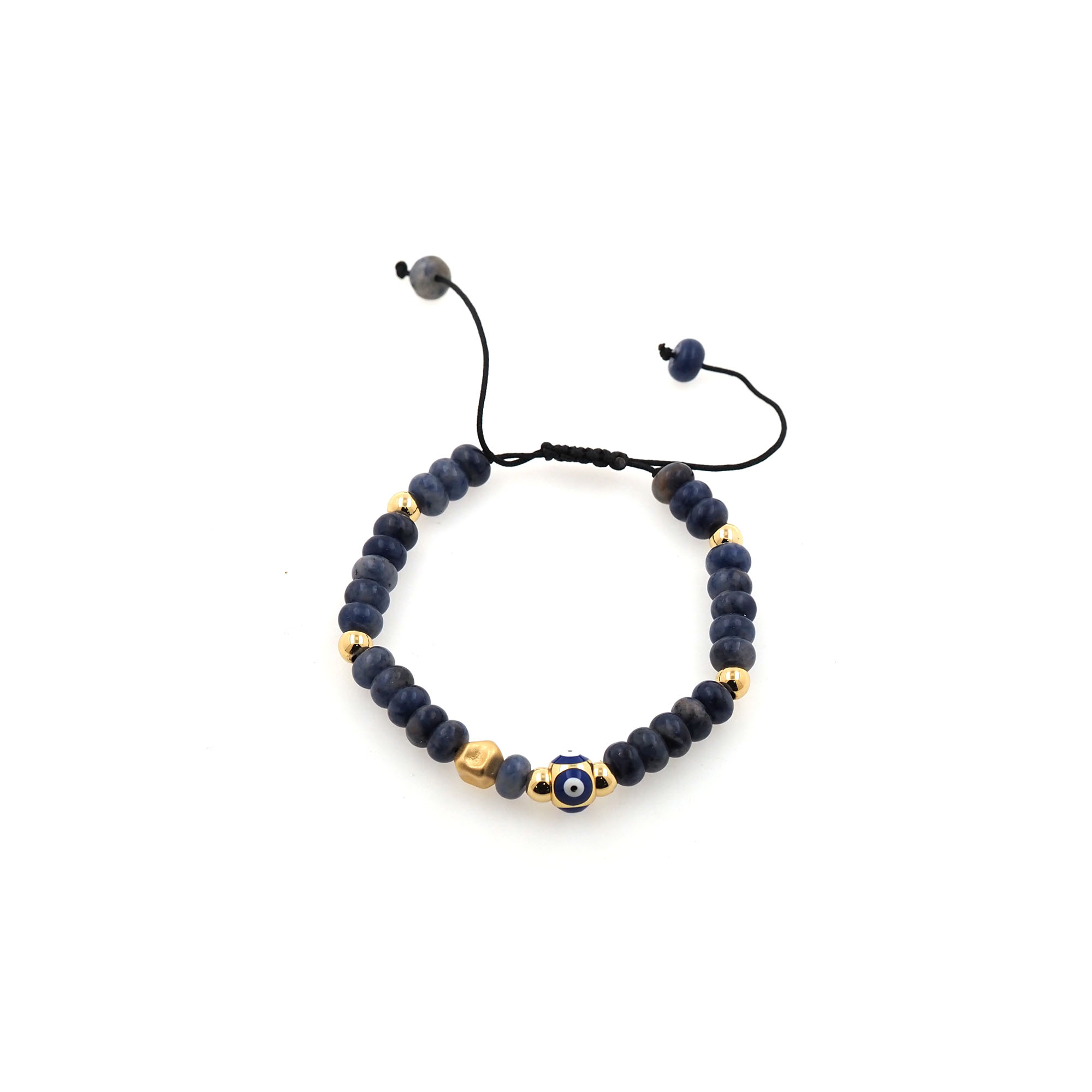 18K Gold Filled Beaded Chain Bracelet,Evil Eye Bracelet,Adjustable Bracelet,Ladies Bracelet,Gift For Her