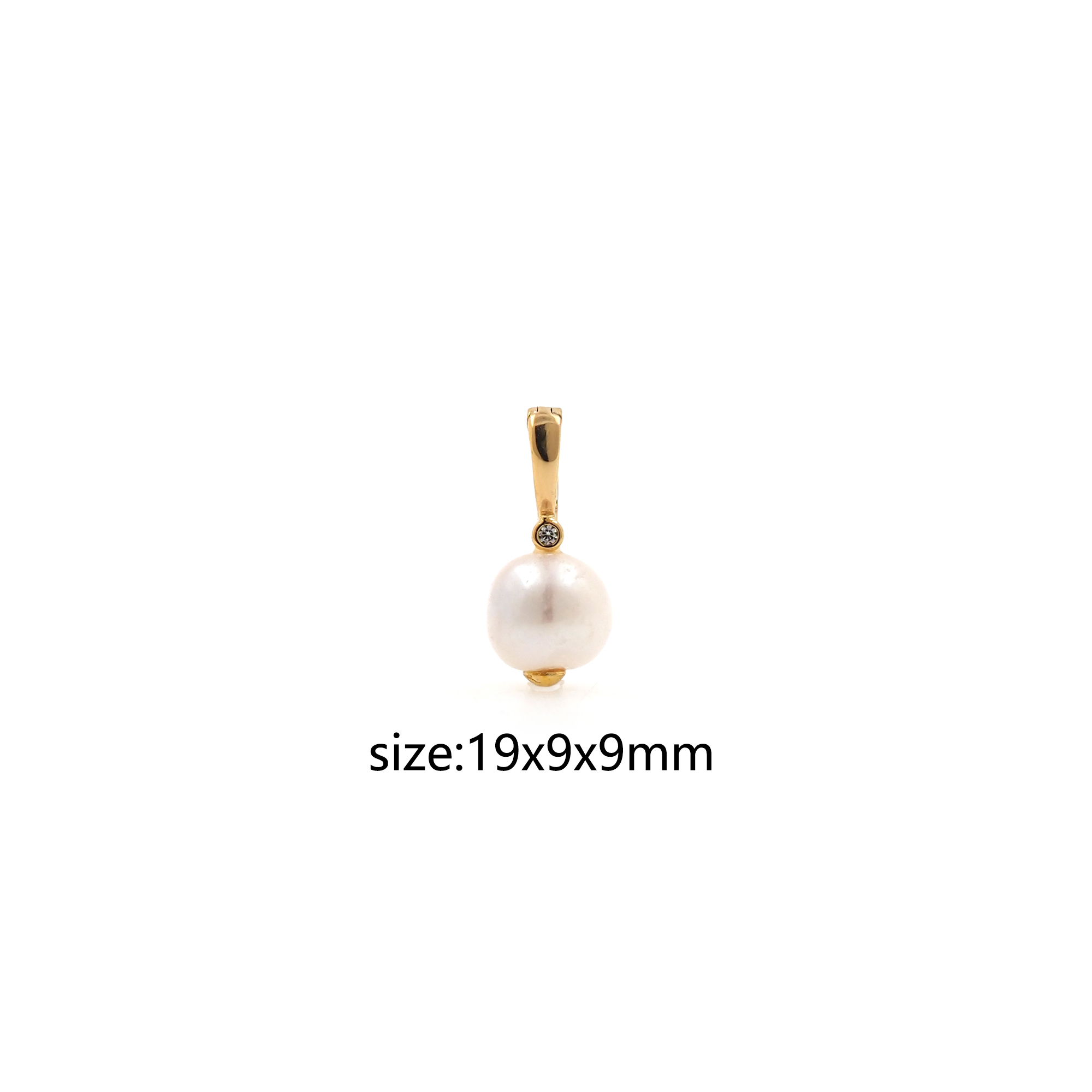 18K Gold Filled Pearl Pendant,Pearl Charm Earrings Necklace for DIY Jewelry Making Supply