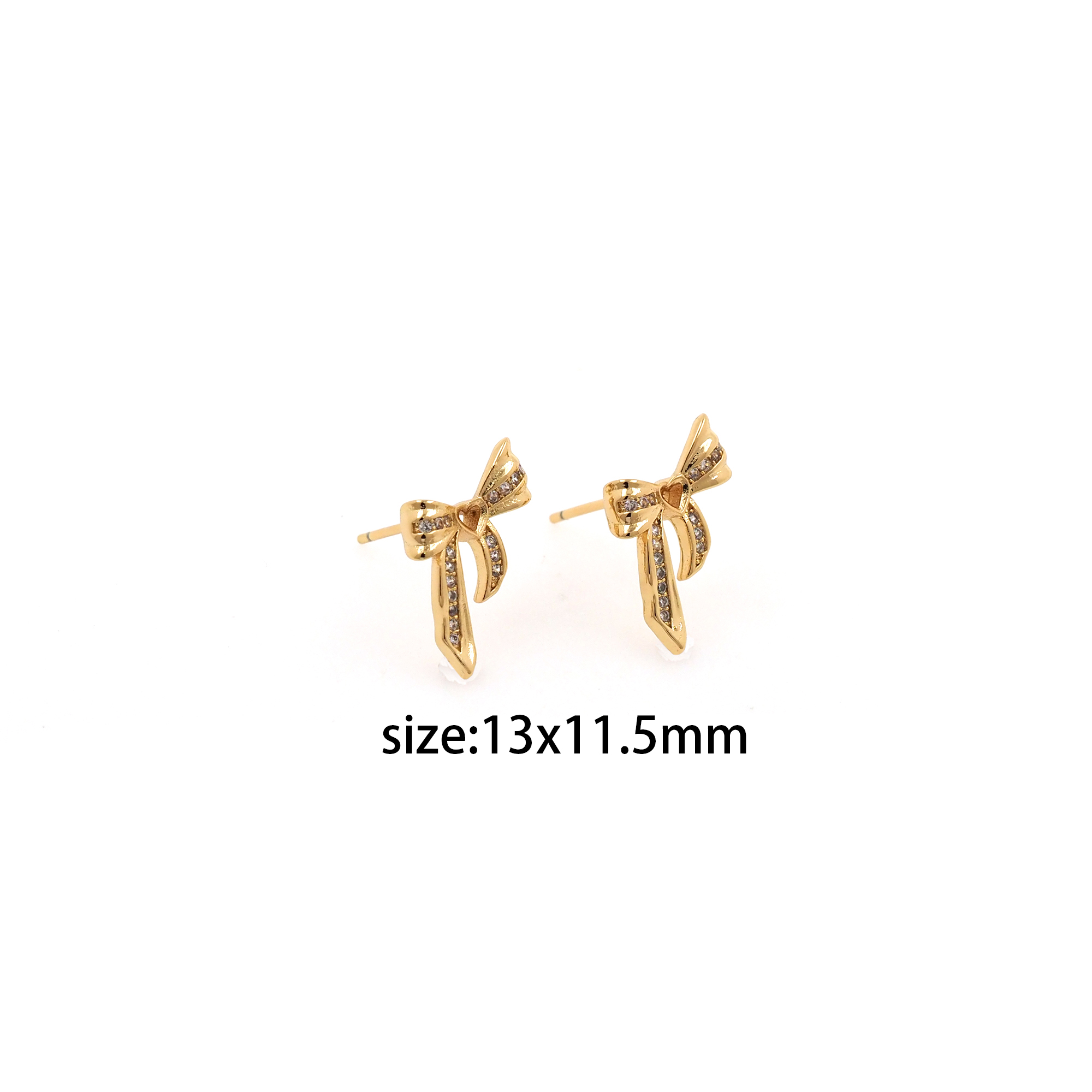 18K Gold Filled Bow Stud Earrings,CZ Micro Pave Bow Earrings,Dainty Earrings,Minimalist Earring,Gift for Wife
