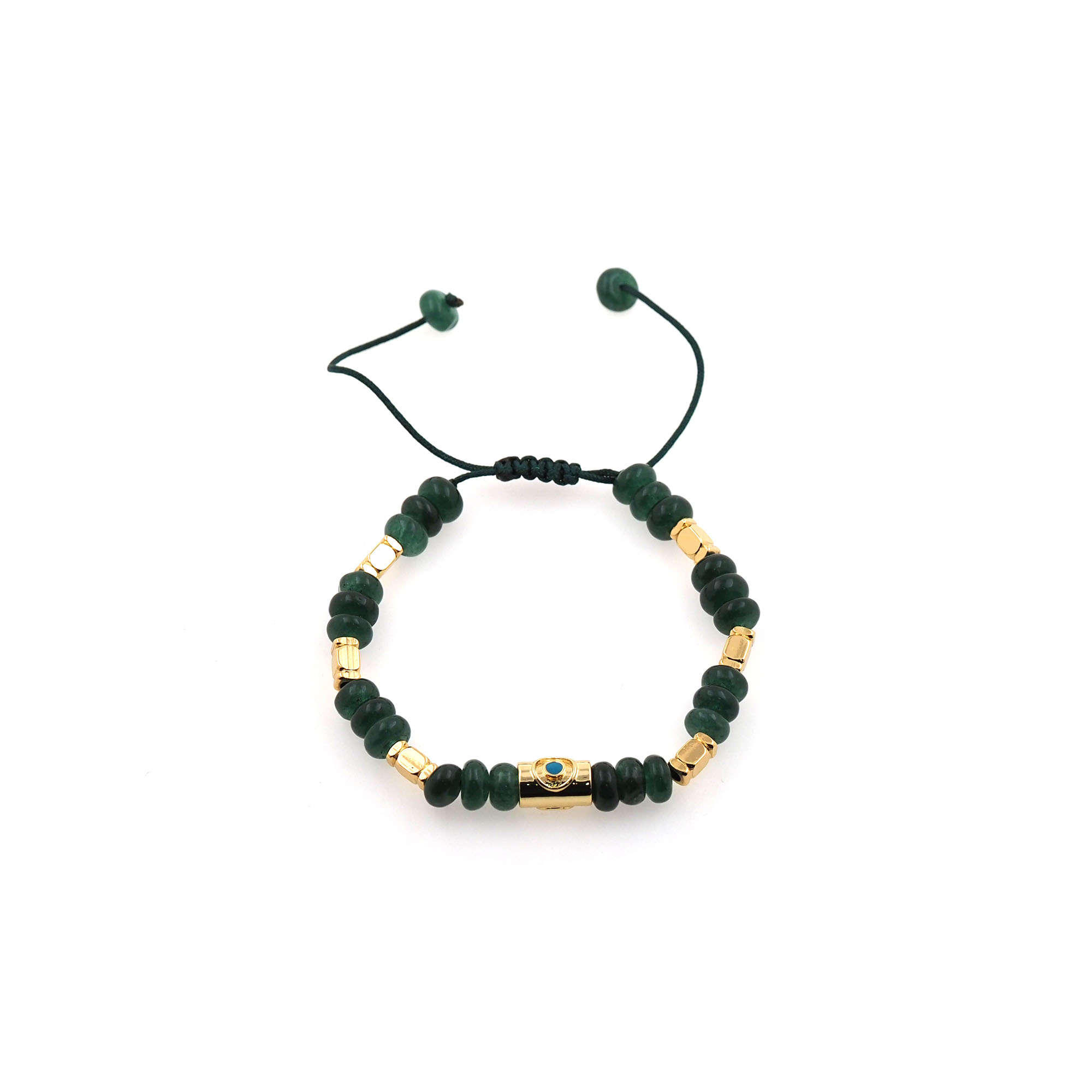 18K Gold Filled Beaded Chain Bracelet,Evil Eye Bracelet,Adjustable Bracelet,Ladies Bracelet,Gift For Her