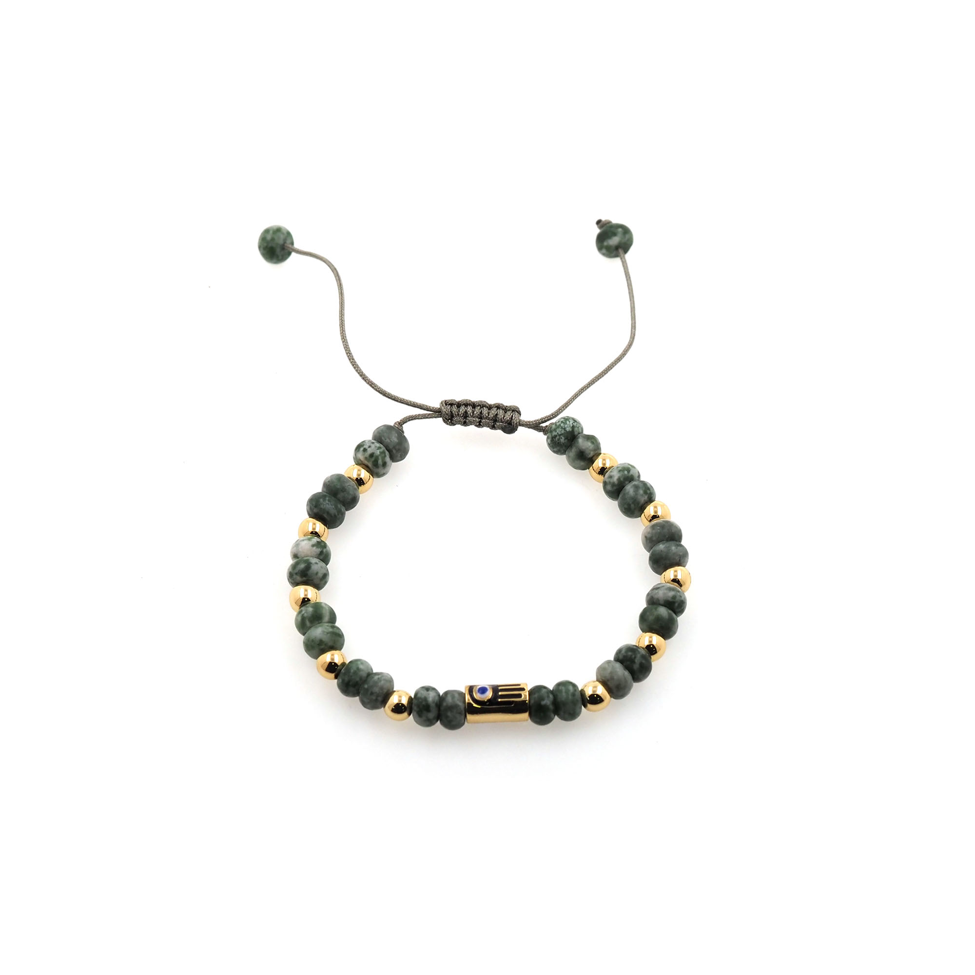 18K Gold Filled Beaded Chain Bracelet,Hamsa Bracelet,Adjustable Bracelet,Ladies Bracelet,Gift For Her