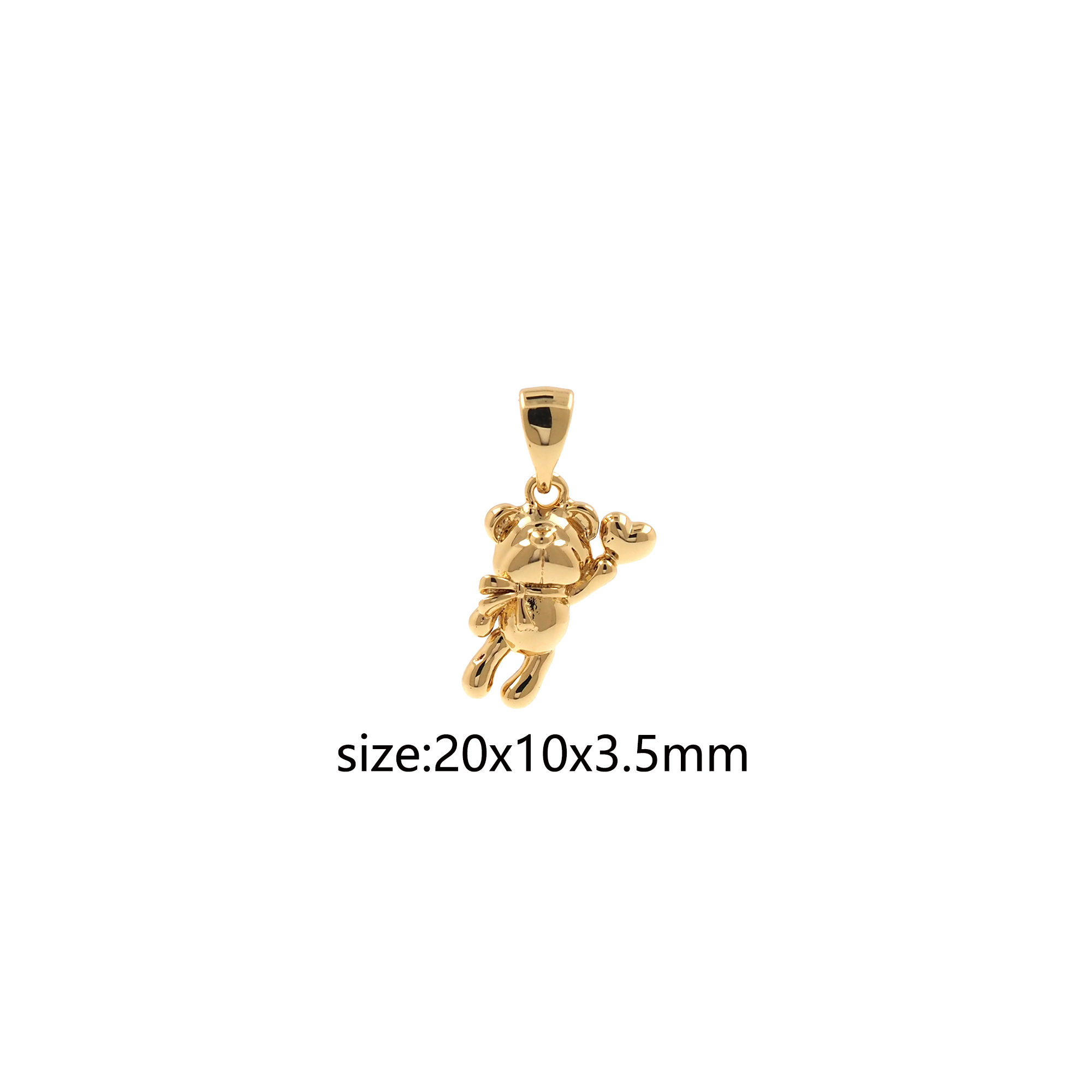 18K Gold Filled Bear Pendant,Animal Chamr,Tiny Bear Earrings Necklace for DIY Jewelry Making Supply