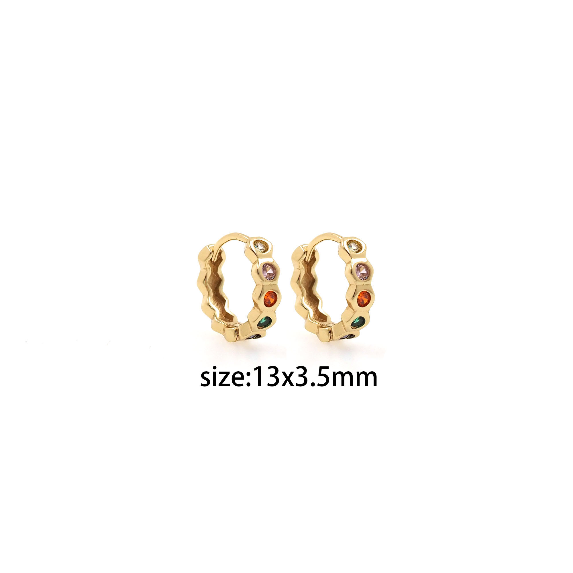 18K Gold Filled Hexagon Hoop Earrings,CZ Hoops,Dainty Thin Earrings,Gold Hoops,Minimalist Hoops Huggie