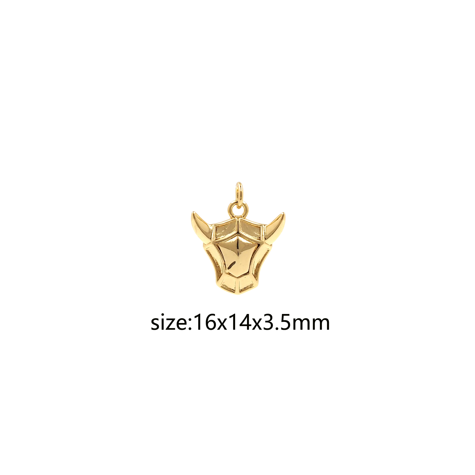 18K Gold Filled Bull Pendant,Animal Charm Earrings Necklace for DIY Jewelry Making Supply