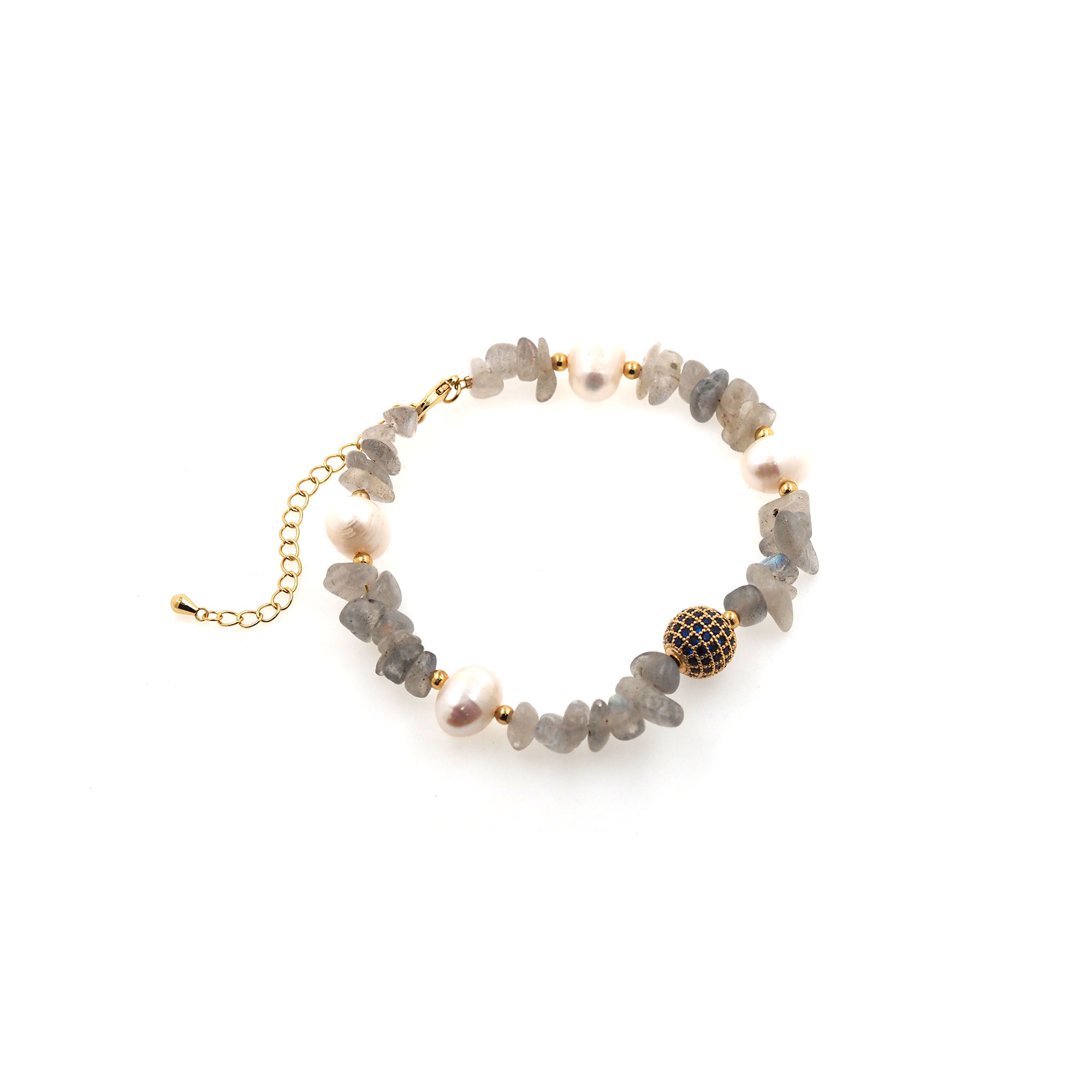 18K Gold Filled Beaded Chain Bracelet,Pearl Chain,Bead Bracelet,Adjustable Bracelet,Ladies Bracelet,Gift For Her