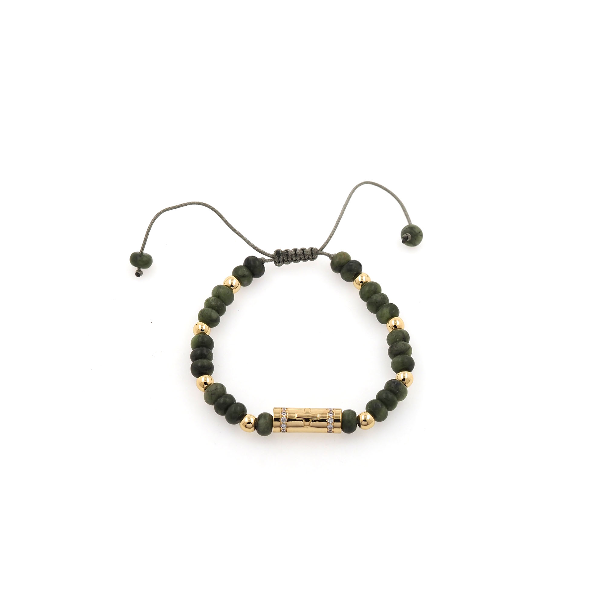 18K Gold Filled Beaded Chain Bracelet,Cross Bracelet,Adjustable Bracelet,Ladies Bracelet,Gift For Her