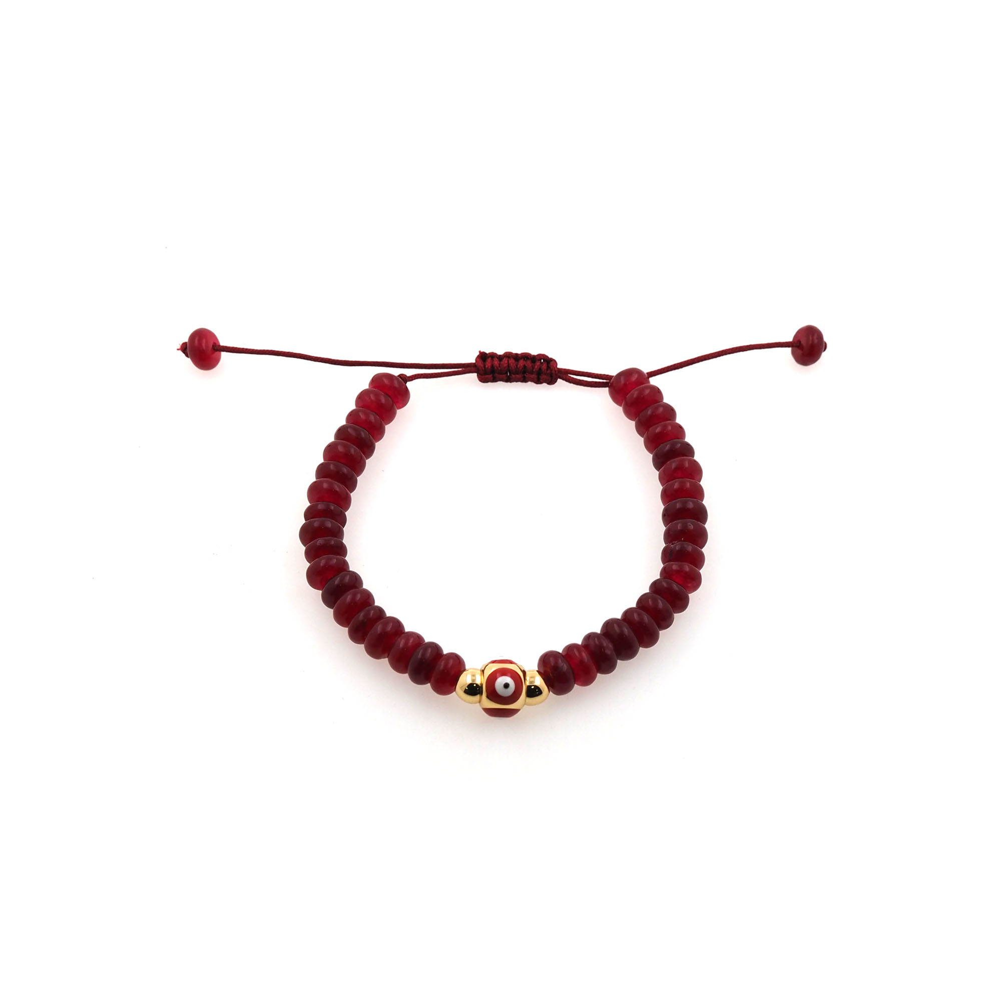 18K Gold Filled Beaded Chain Bracelet,Evil Eye Bracelet,Adjustable Bracelet,Ladies Bracelet,Gift For Her