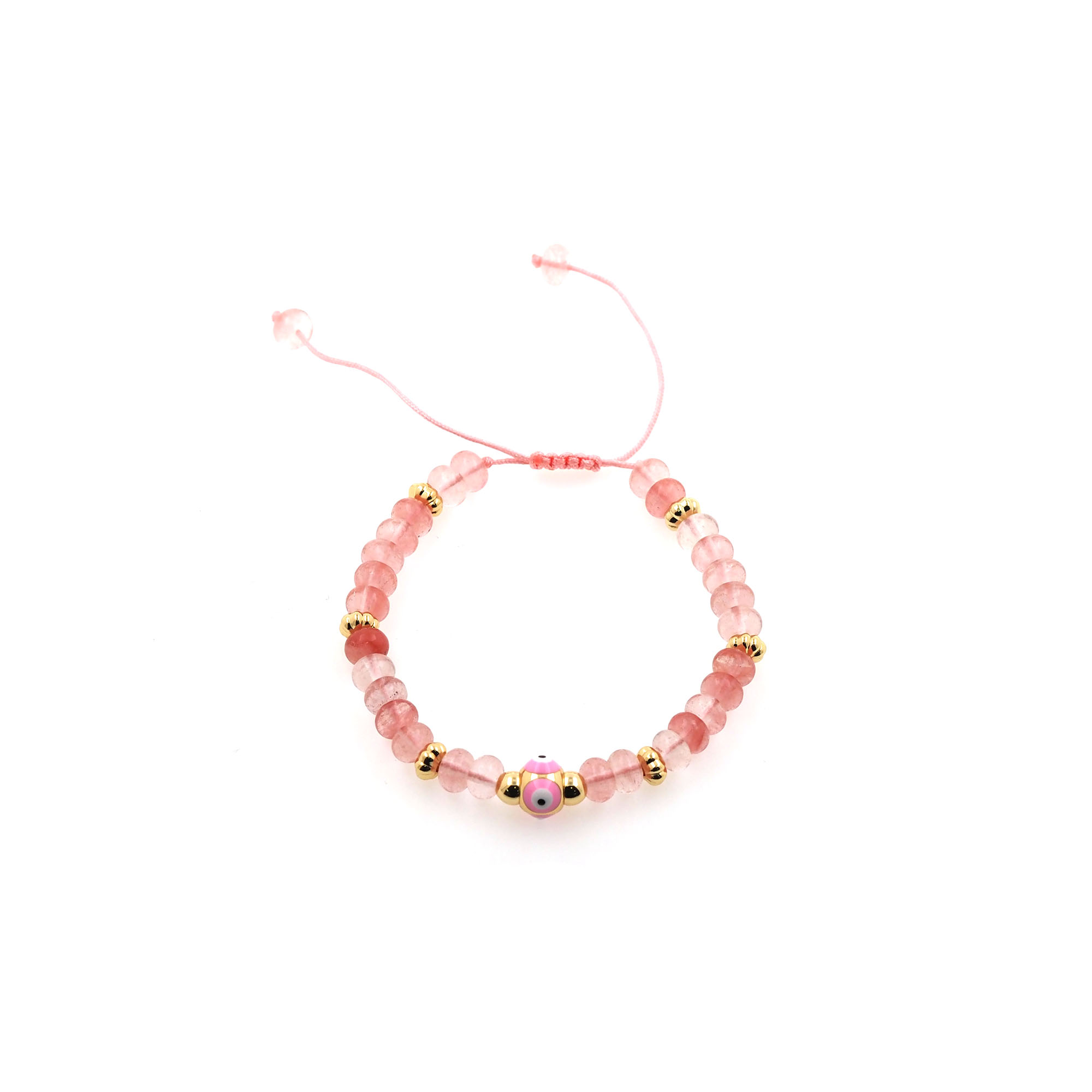 18K Gold Filled Beaded Chain Bracelet,Evil Eye Bracelet,Adjustable Bracelet,Ladies Bracelet,Gift For Her