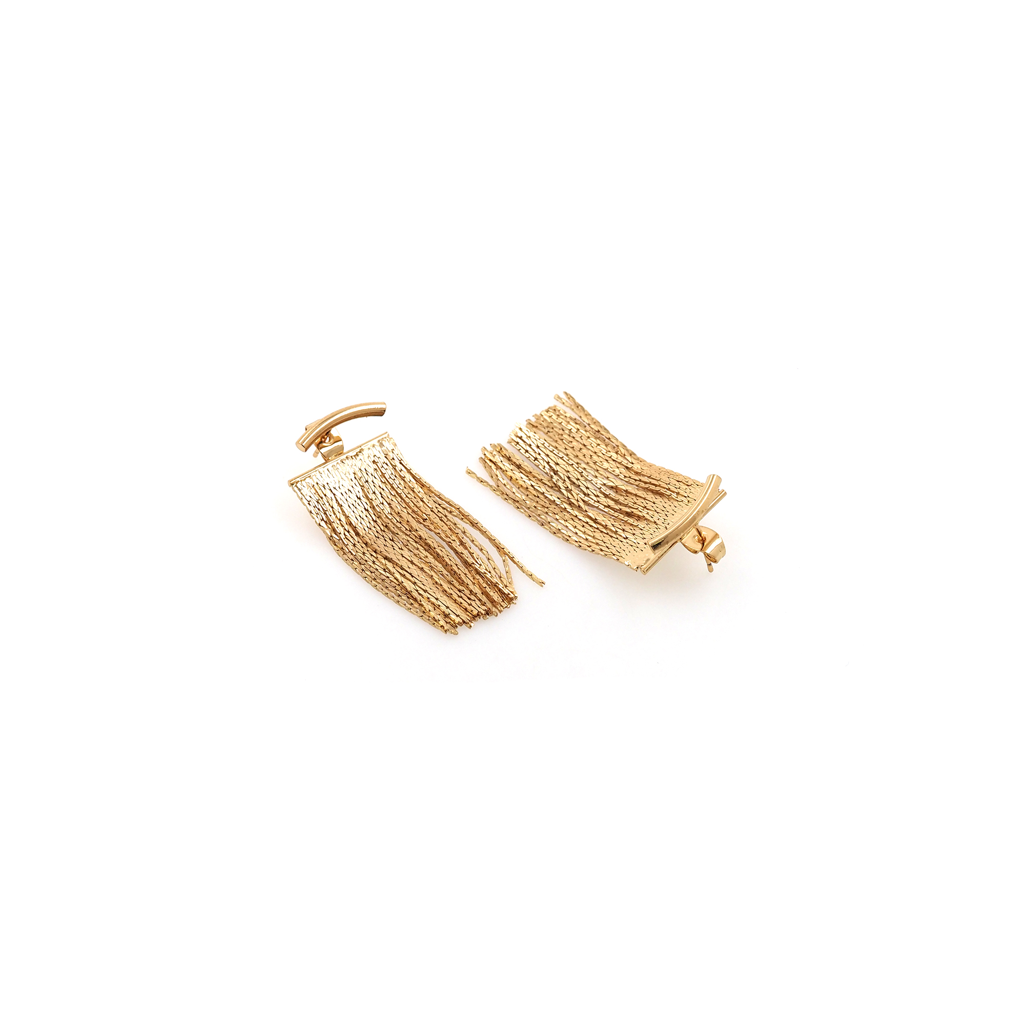 18K Gold Filled Fringe Stud Earrings,Tassel Stud,Dainty Earrings,Minimalist Earring,Gift for Wife