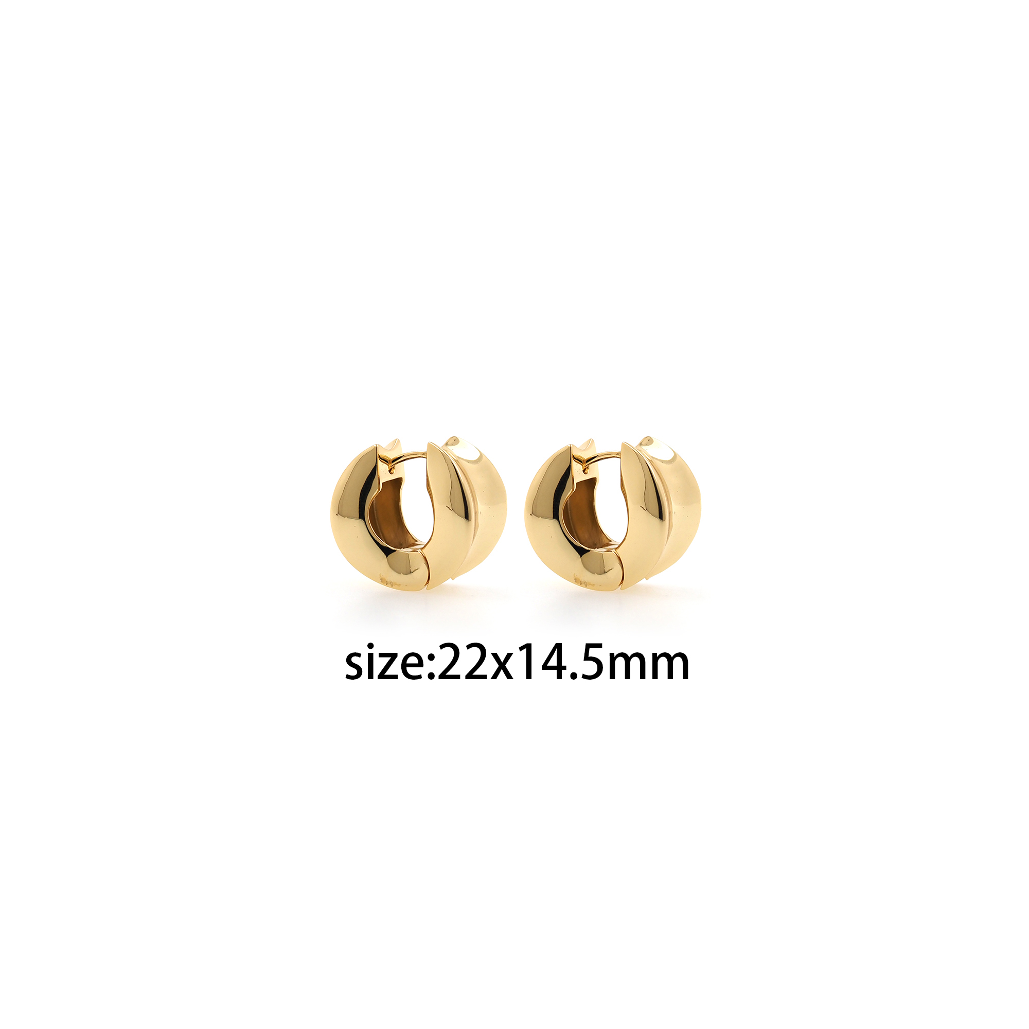 18K Gold Filled Thick Hoops Earrings,Gold Huggies Hoop Earrings,Minimalist Earrings