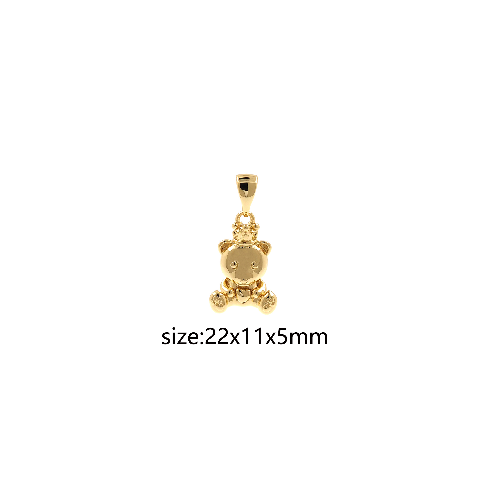 18K Gold Filled Bear Pendant,Animal Chamr Earrings Necklace for DIY Jewelry Making Supply