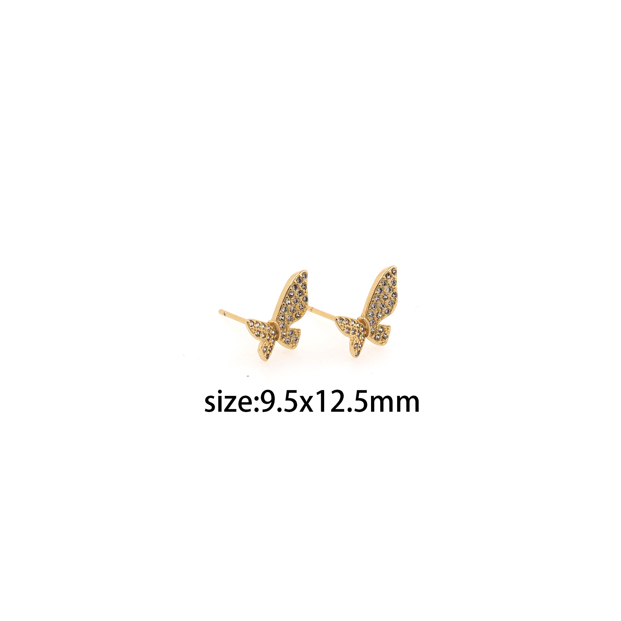 18K Gold Filled Butterfly Stud Earrings,CZ Micro Pave Butterfly Earrings,Dainty Earrings,Minimalist Earring,Gift for Wife