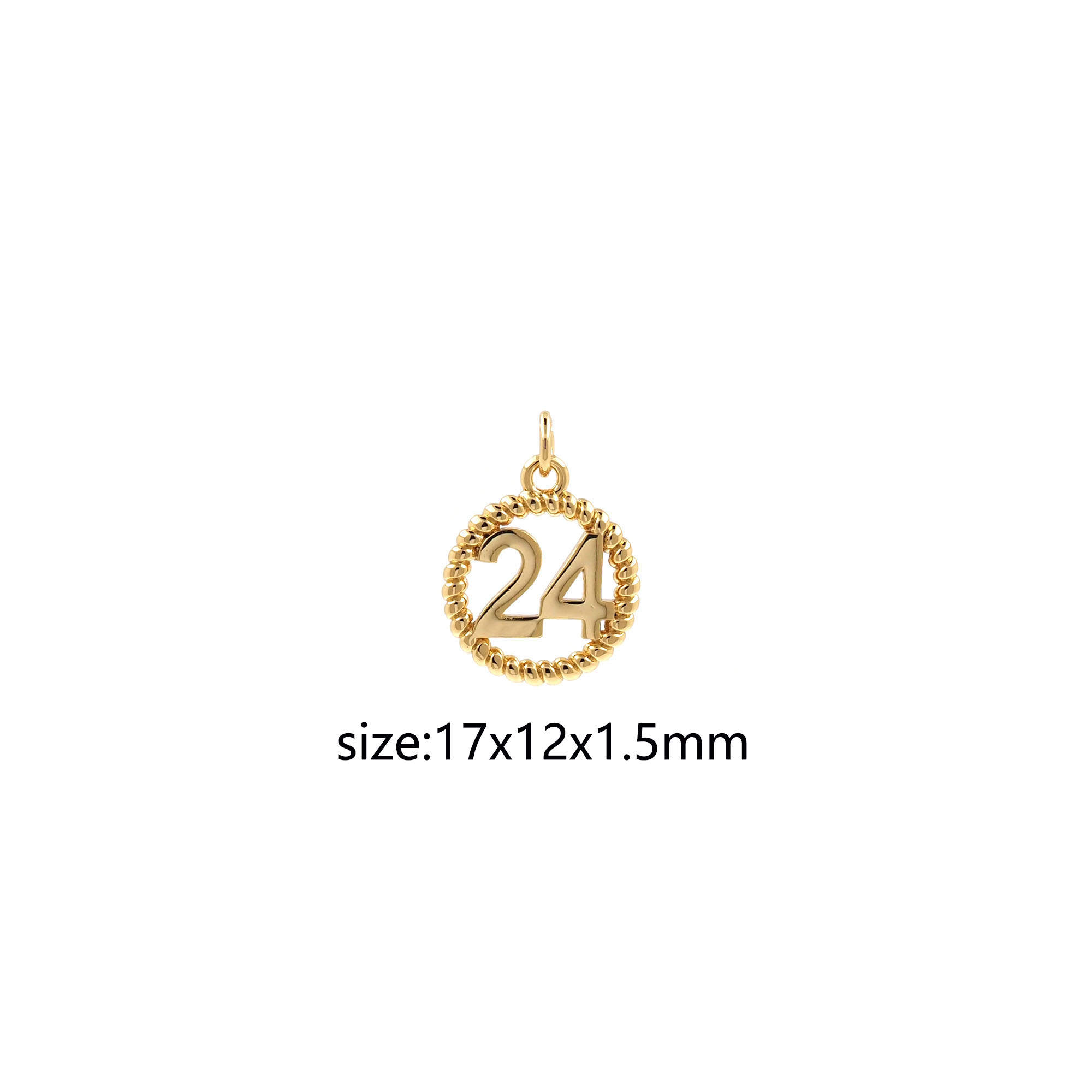 18K Gold Filled Number Pendant,Lucky Number Charm Earrings Necklace for DIY Jewelry Making Supply