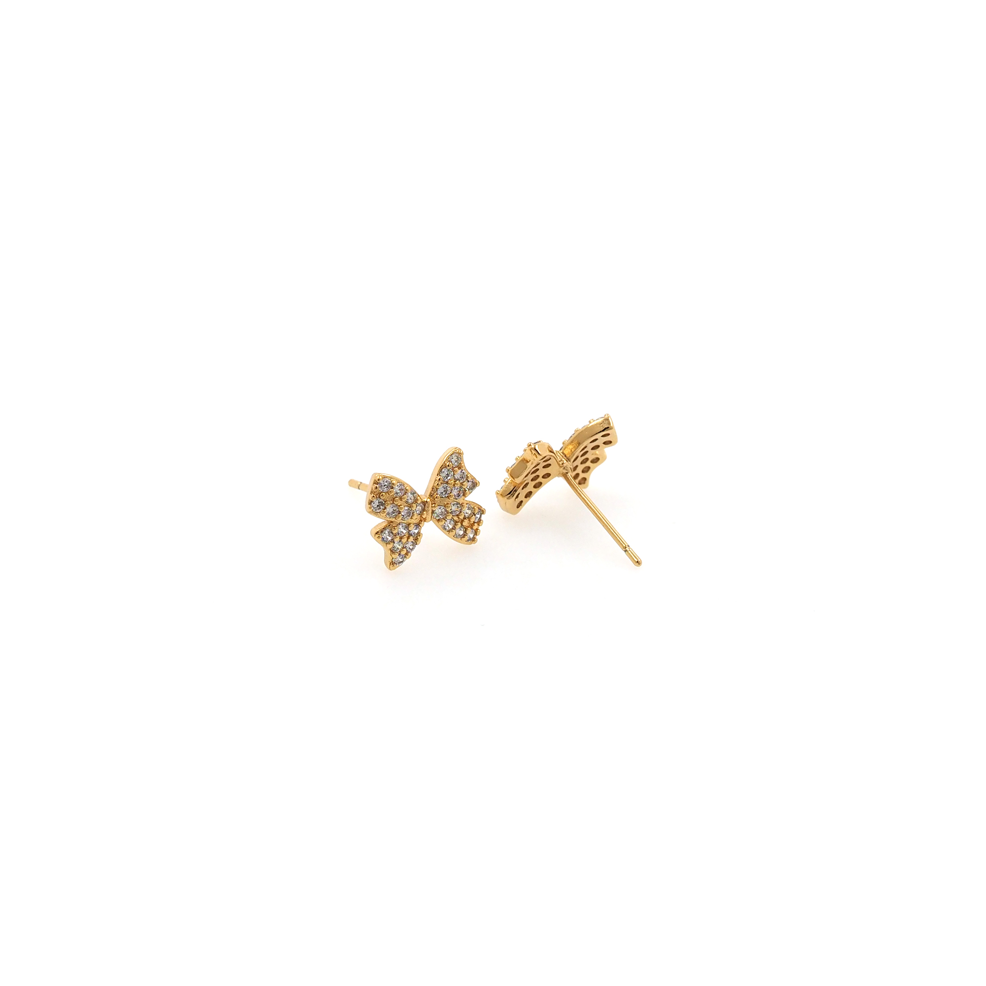 18K Gold Filled Butterfly Stud Earrings,CZ Micro Pave Butterfly Earrings,Dainty Earrings,Minimalist Earring,Gift for Wife