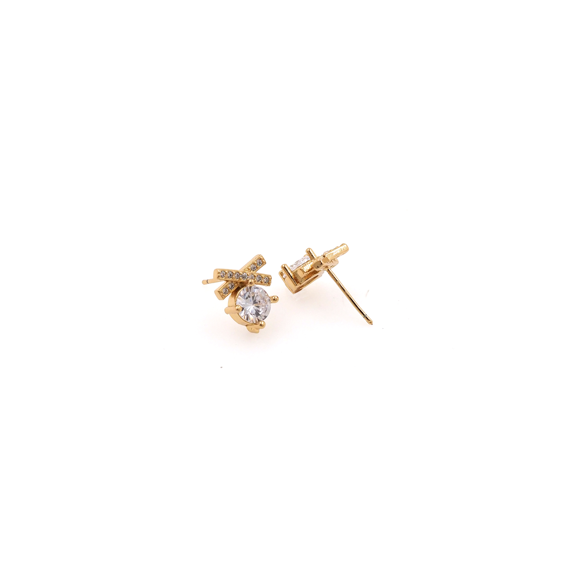 18K Gold Filled Bow Stud Earrings,CZ Micro Pave Bow Earrings,Dainty Earrings,Minimalist Earring,Gift for Wife