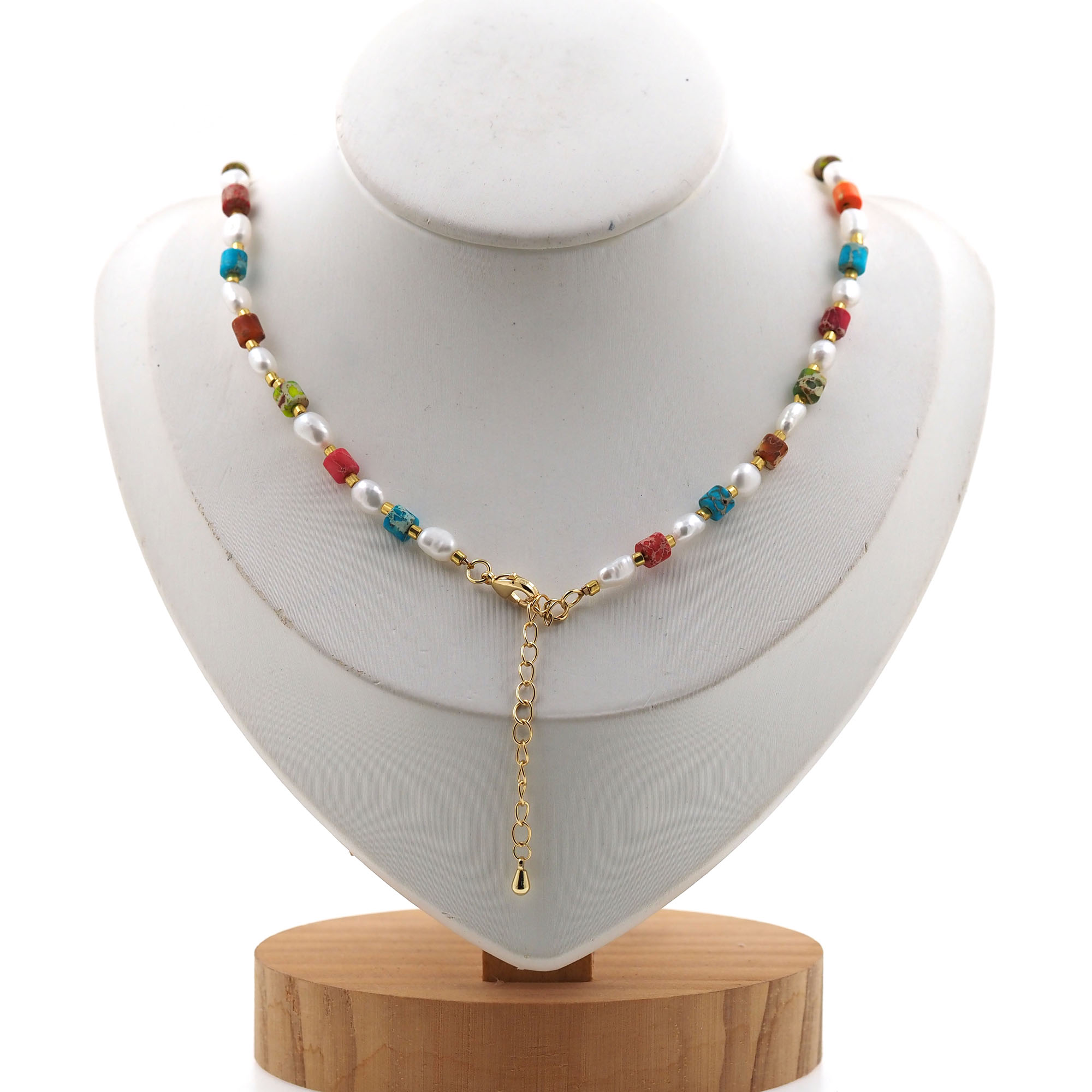 18K Gold Filled Beaded Necklace,Pearl Chain,Minimalist Necklace,Freshwater Pearl Necklace,Adjustable Necklace