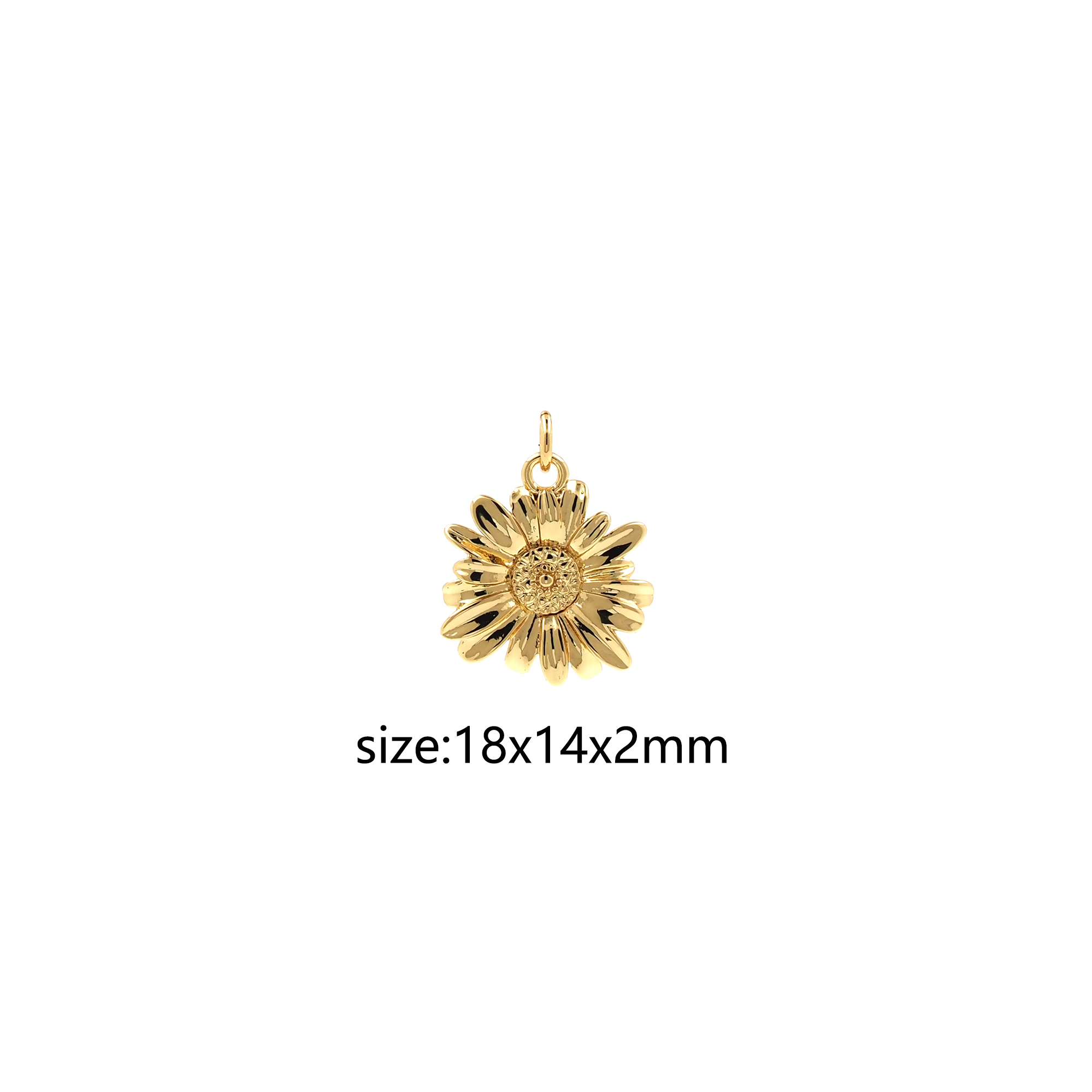 18K Gold Filled Daisy Pendant,Dainty Daisy Charm Earrings Necklace for DIY Jewelry Making Supply