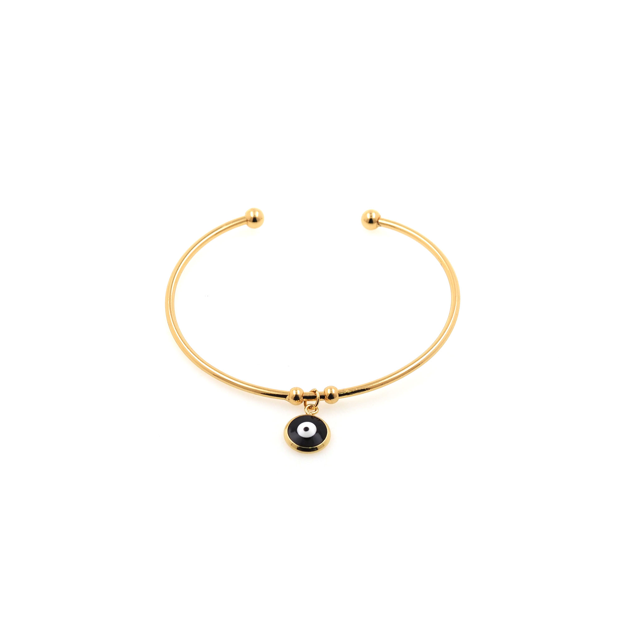 18K Gold Filled Evil Eye Bangle Bracelet,Enamel Bracelet,Cuff Bangle Bracelet For Women,Minimalist Bracelet,Everyday Bracelet,Gift for Her