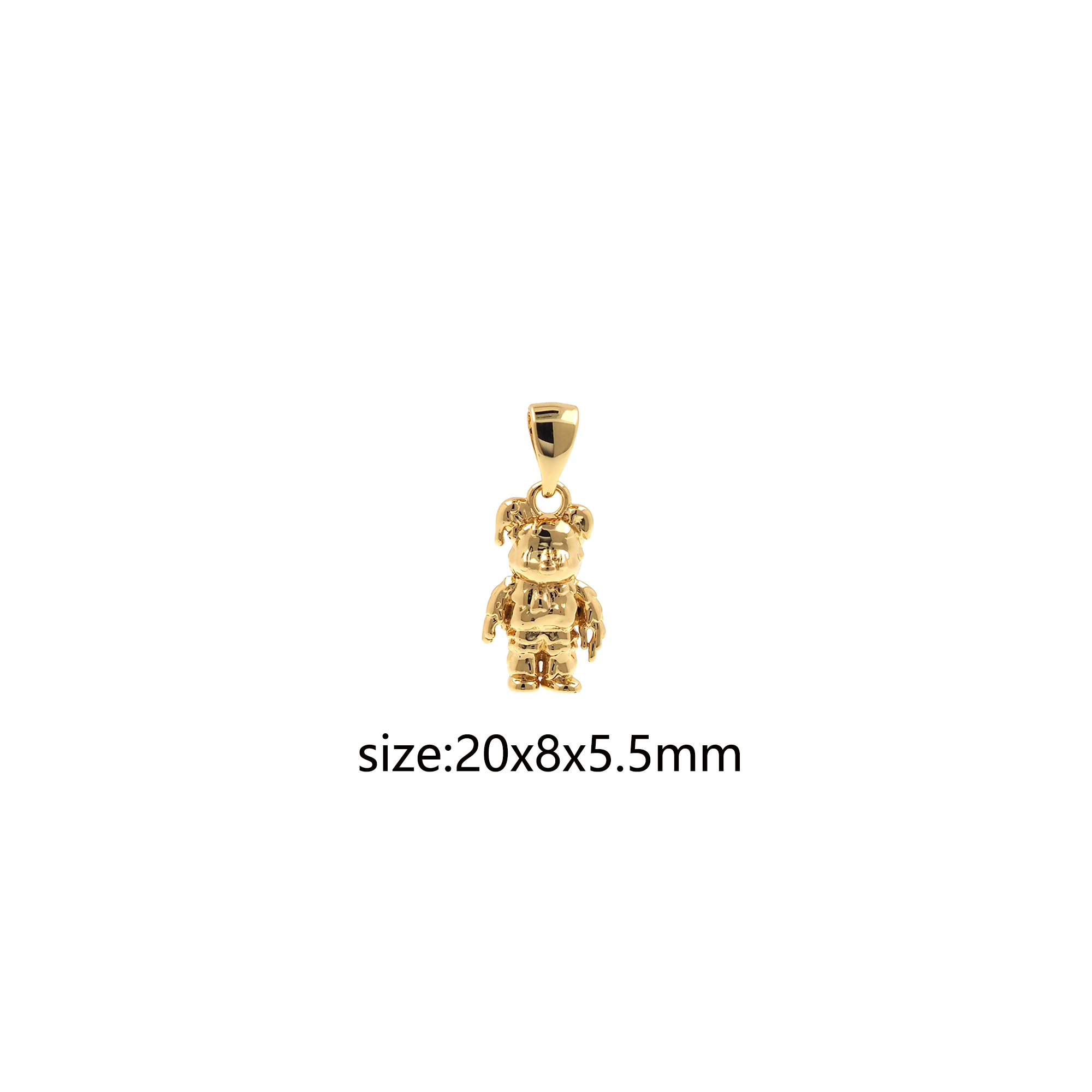 18K Gold Filled Bear Pendant,Animal Chamr,Tiny Bear Earrings Necklace for DIY Jewelry Making Supply