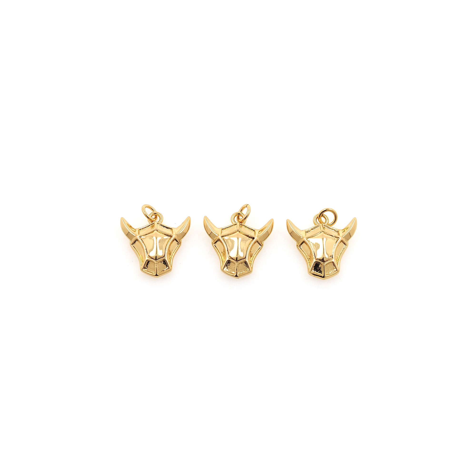 18K Gold Filled Bull Pendant,Animal Charm Earrings Necklace for DIY Jewelry Making Supply