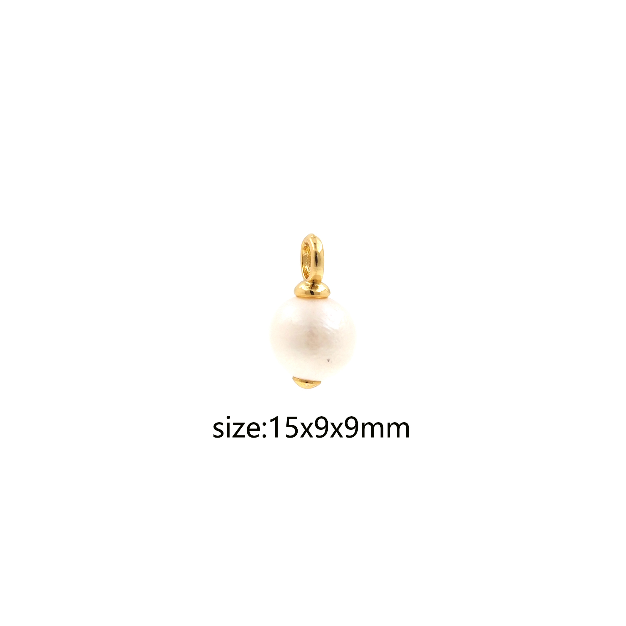 18K Gold Filled Pearl Pendant,Pearl Charm Earrings Necklace for DIY Jewelry Making Supply