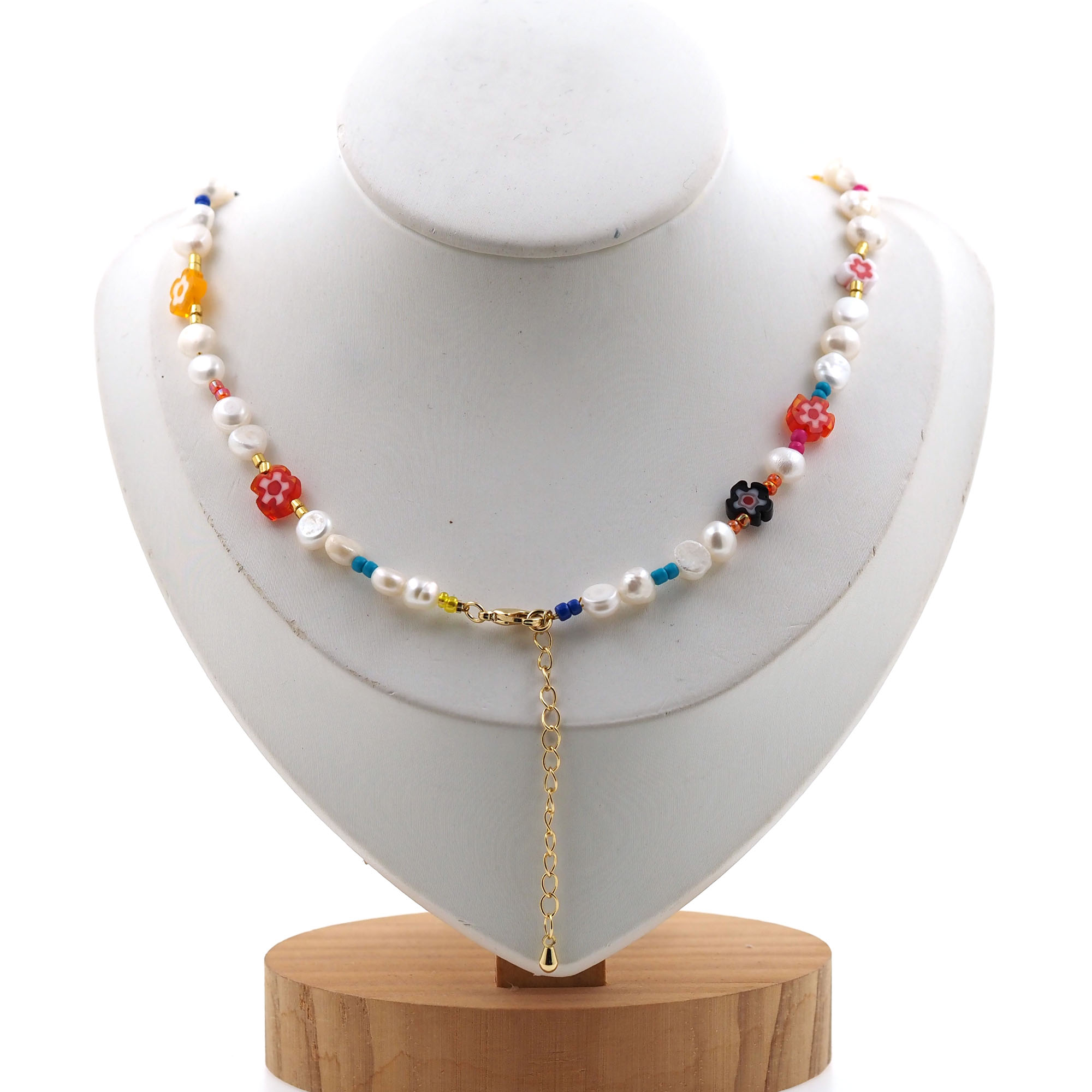 18K Gold Filled Beaded Necklace,Pearl Chain,Minimalist Necklace,Freshwater Pearl Necklace,Adjustable Necklace