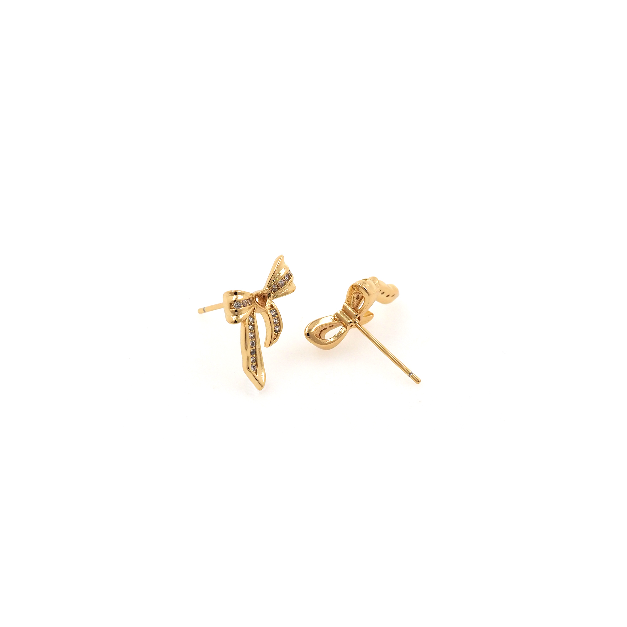 18K Gold Filled Bow Stud Earrings,CZ Micro Pave Bow Earrings,Dainty Earrings,Minimalist Earring,Gift for Wife