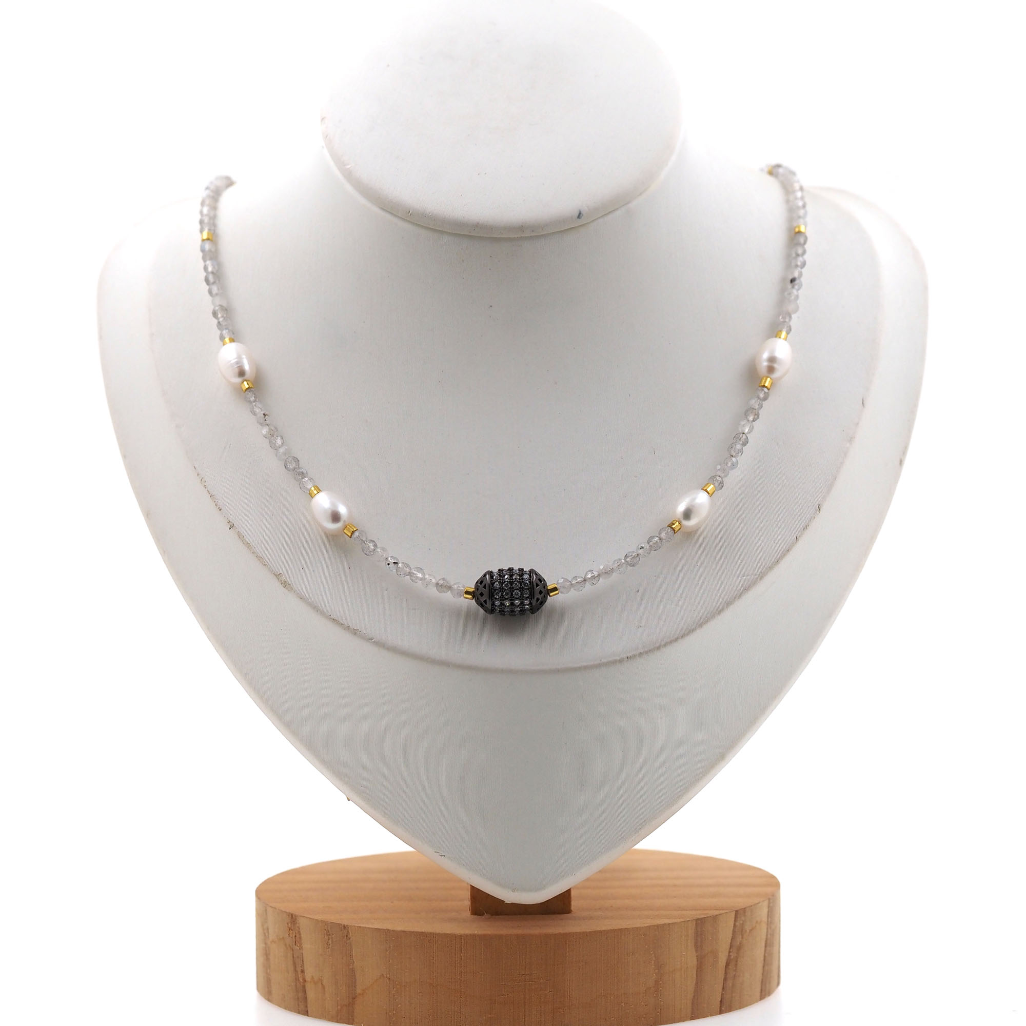 18K Gold Filled Beaded Necklace,Pearl Chain,Minimalist Necklace,Freshwater Pearl Necklace,Adjustable Necklace