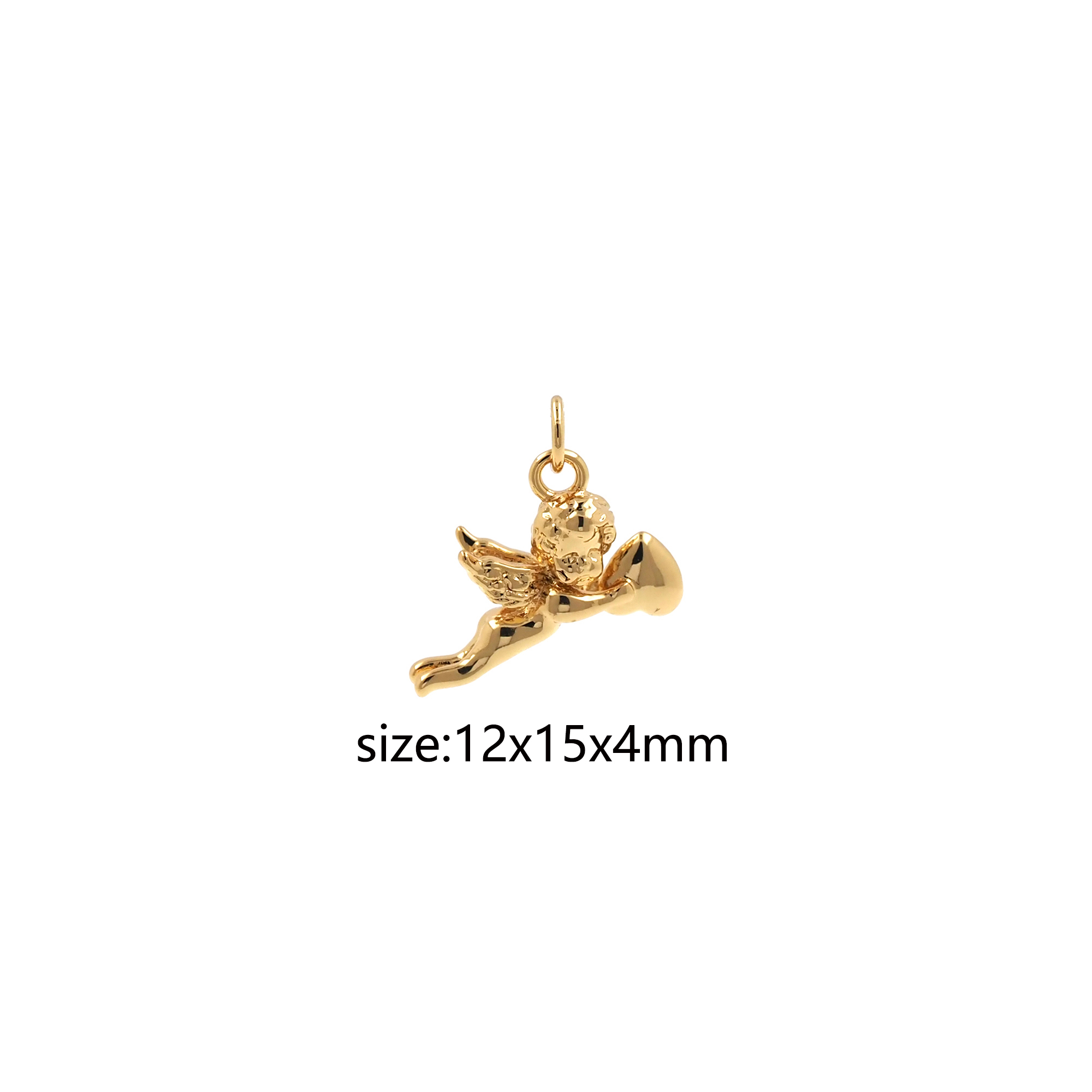 18K Gold Filled Angel Pendant,Cupid Charm,Cute Angel Earrings Necklace for DIY Jewelry Making Supply
