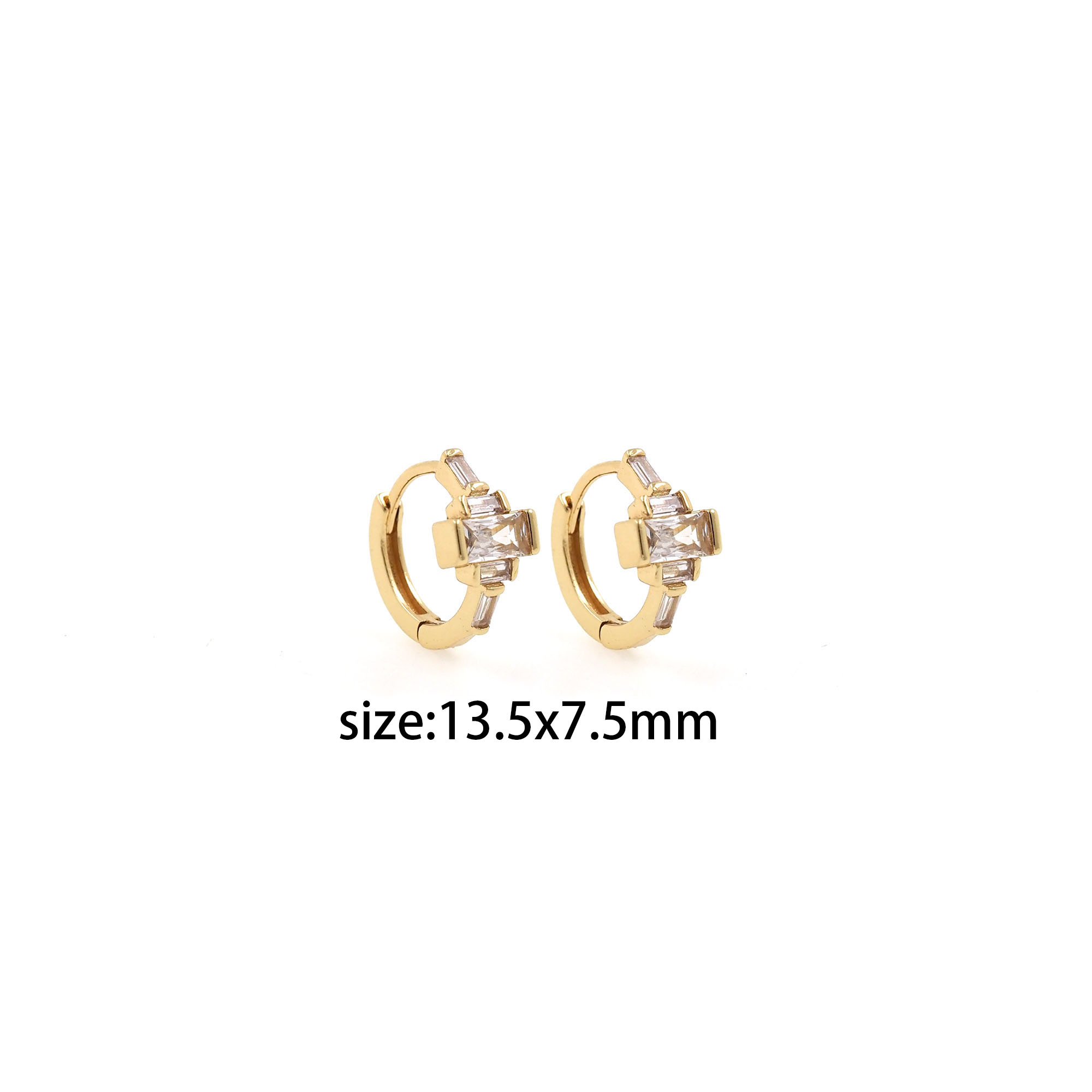18K Gold Filled CZ Hoop Earrings,Dainty Zirconia Earrings,Gold Hoops,Dainty CZ Hoops Huggie