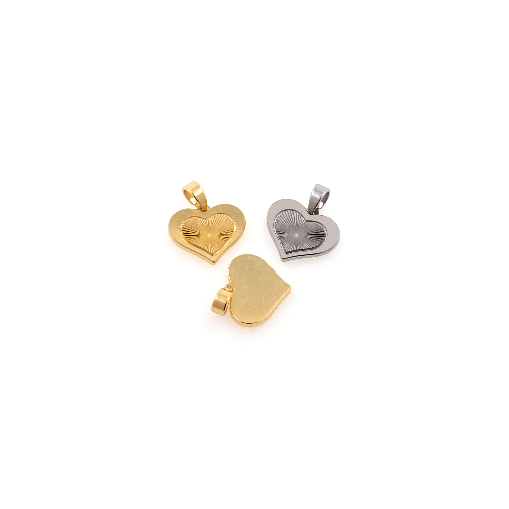 18K Gold Filled Heart Pendant,Dainty Heart Charm Earrings Necklace for DIY Jewelry Making Supply