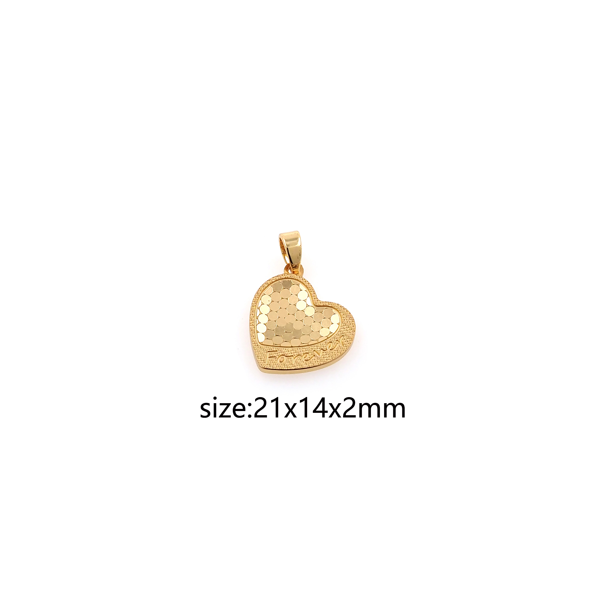 18K Gold Filled Heart Pendant,Love Heart Charm Earrings Necklace for DIY Jewelry Making Supply