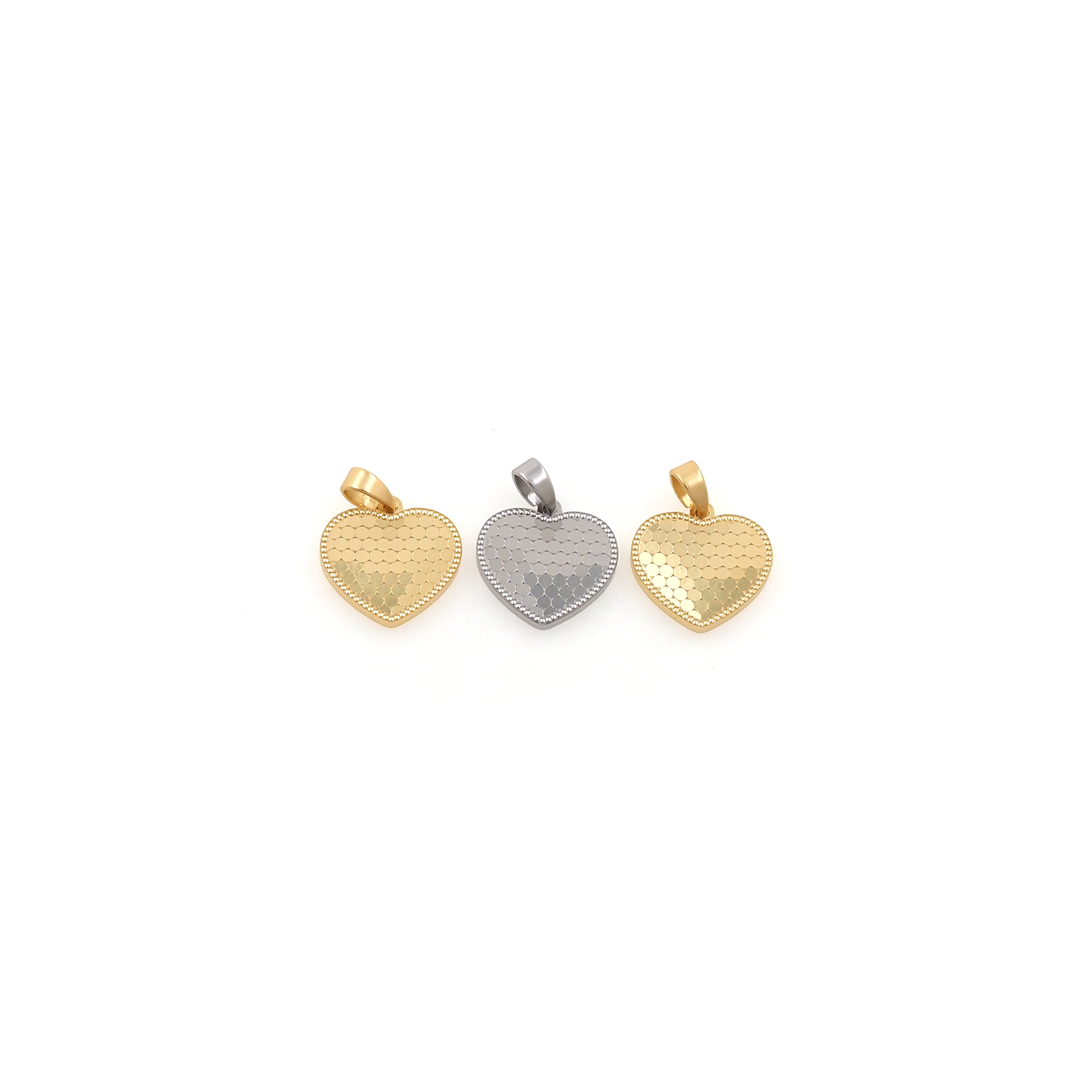 18K Gold Filled Heart Pendant,Dainty Heart Charm Earrings Necklace for DIY Jewelry Making Supply