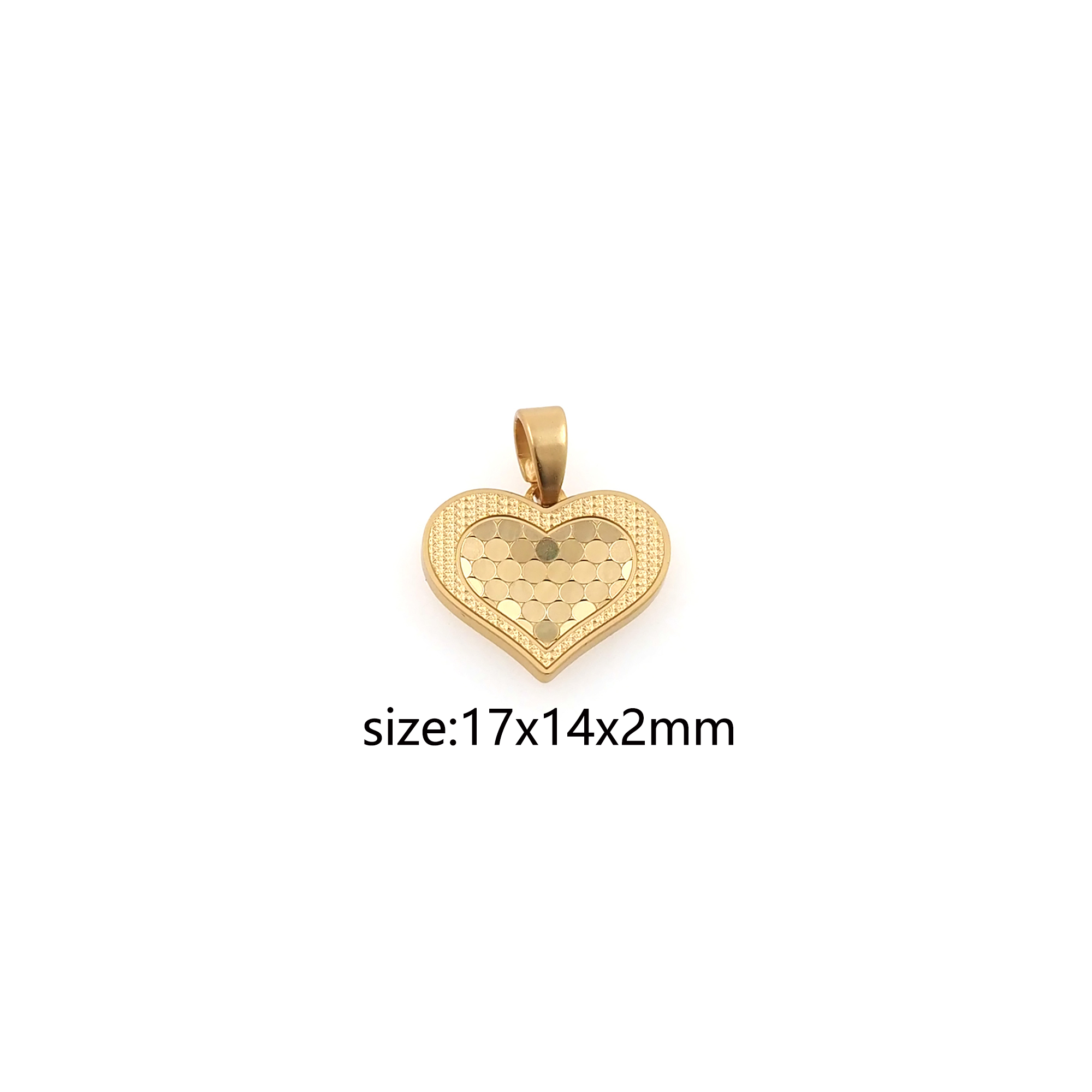 18K Gold Filled Heart Pendant,Love Heart Charm Earrings Necklace for DIY Jewelry Making Supply