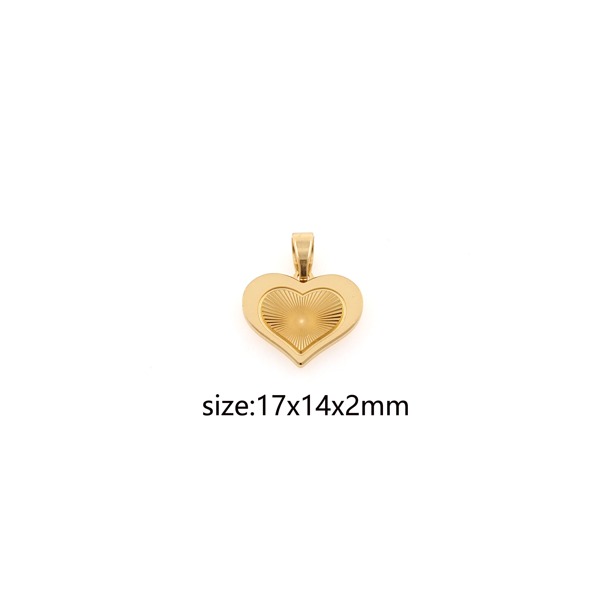 18K Gold Filled Heart Pendant,Dainty Heart Charm Earrings Necklace for DIY Jewelry Making Supply