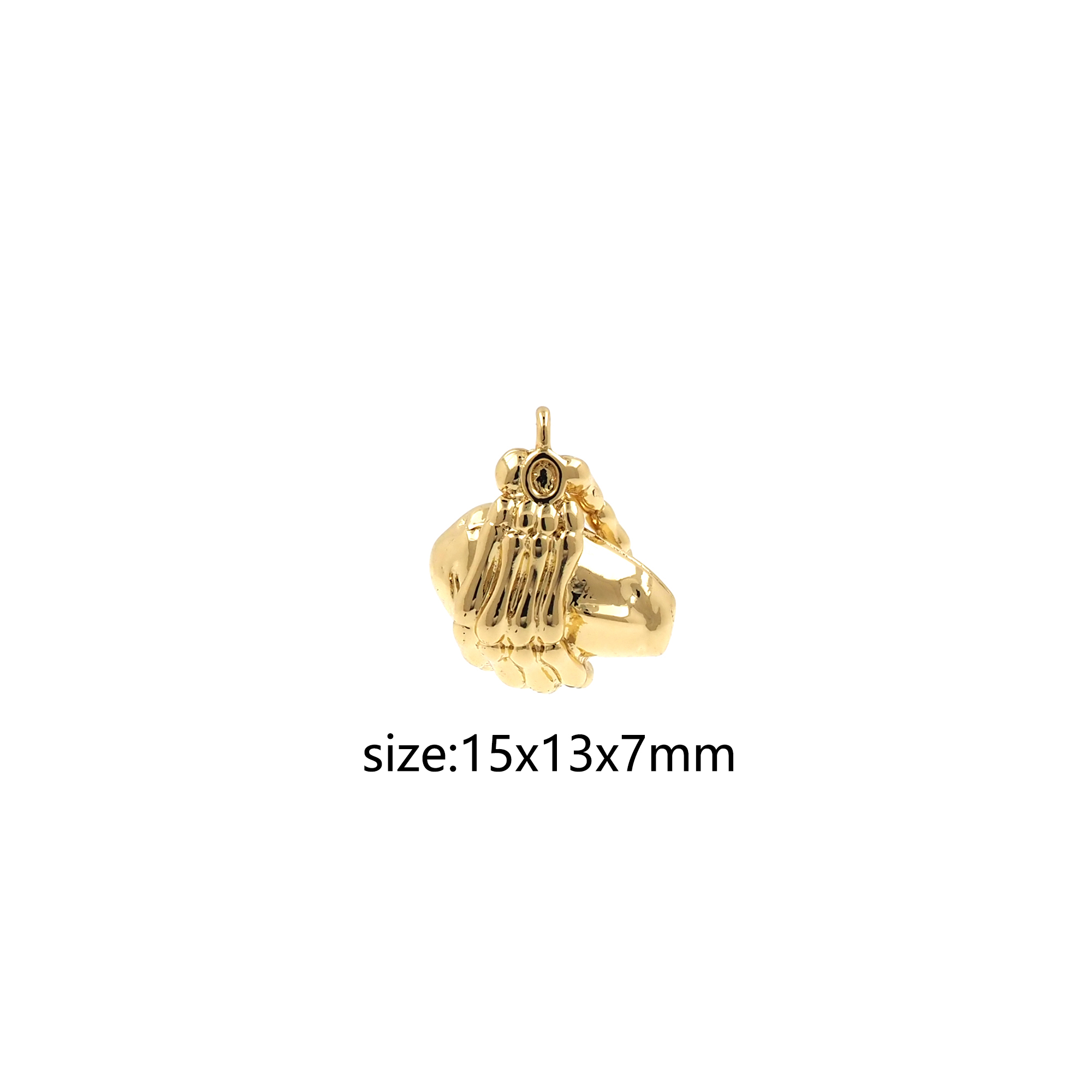 18K Gold Filled Gesture Pendant,Hand Charm Earrings Necklace for DIY Jewelry Making Supply