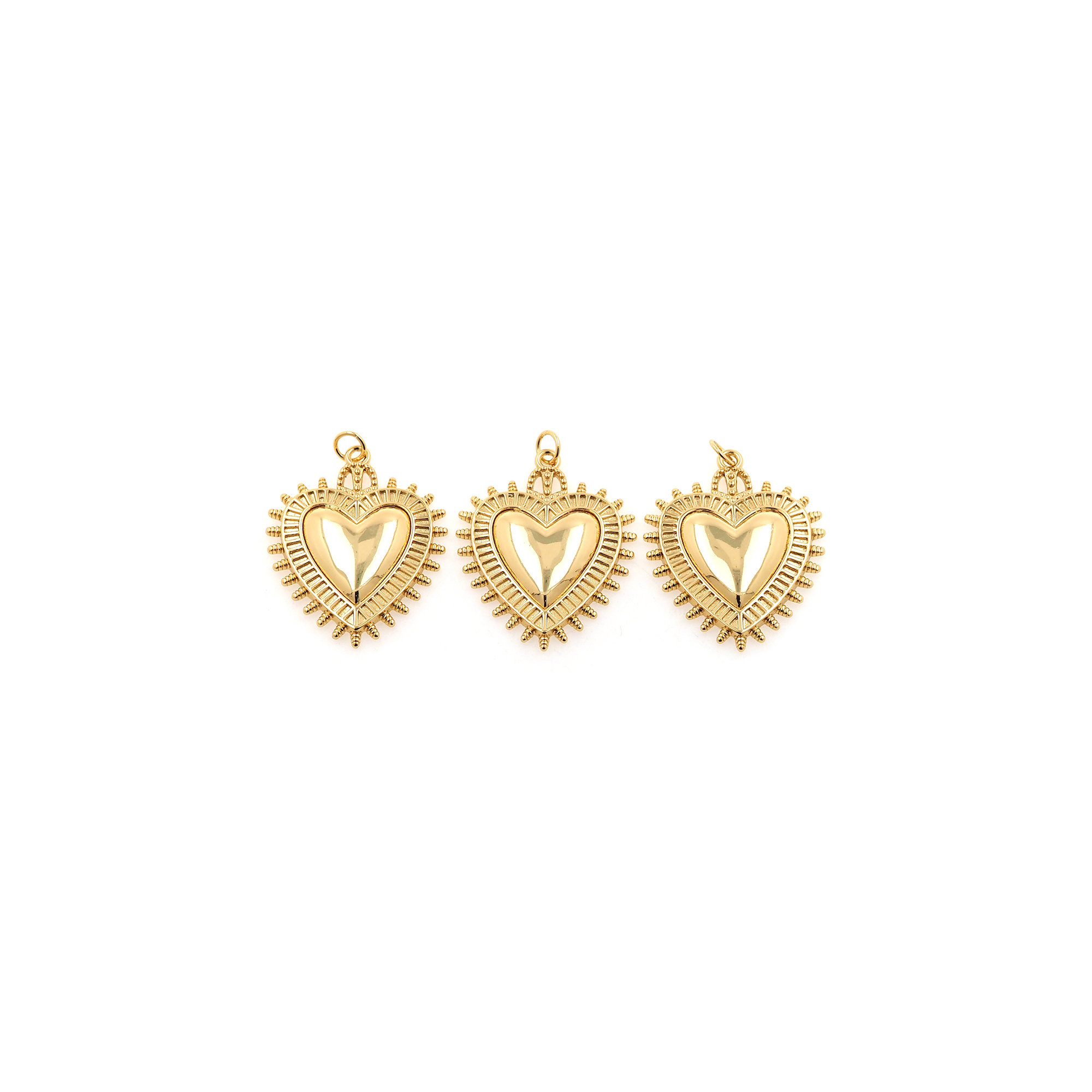 18K Gold Filled Heart Pendant,Dainty Heart Charm Earrings Necklace for DIY Jewelry Making Supply