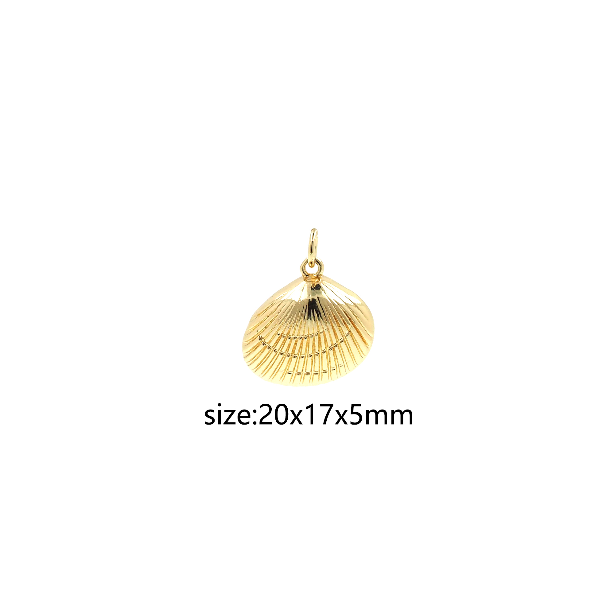 18K Gold Filled Shell Pendant,Tiny Shell Charm Earrings Necklace for DIY Jewelry Making Supply