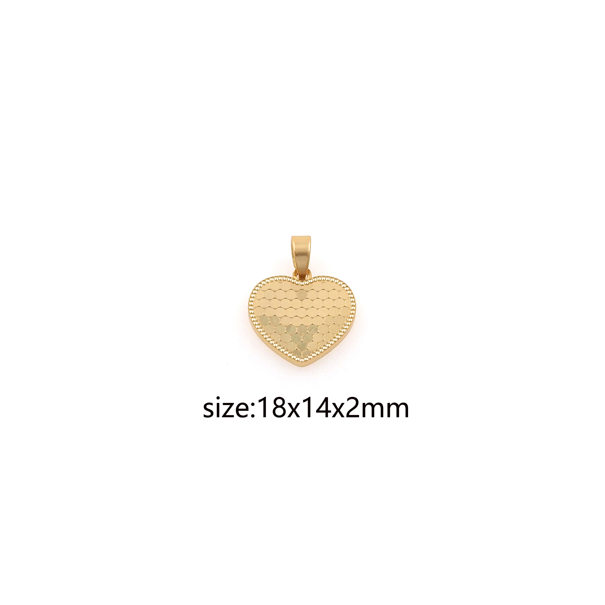 18K Gold Filled Heart Pendant,Dainty Heart Charm Earrings Necklace for DIY Jewelry Making Supply