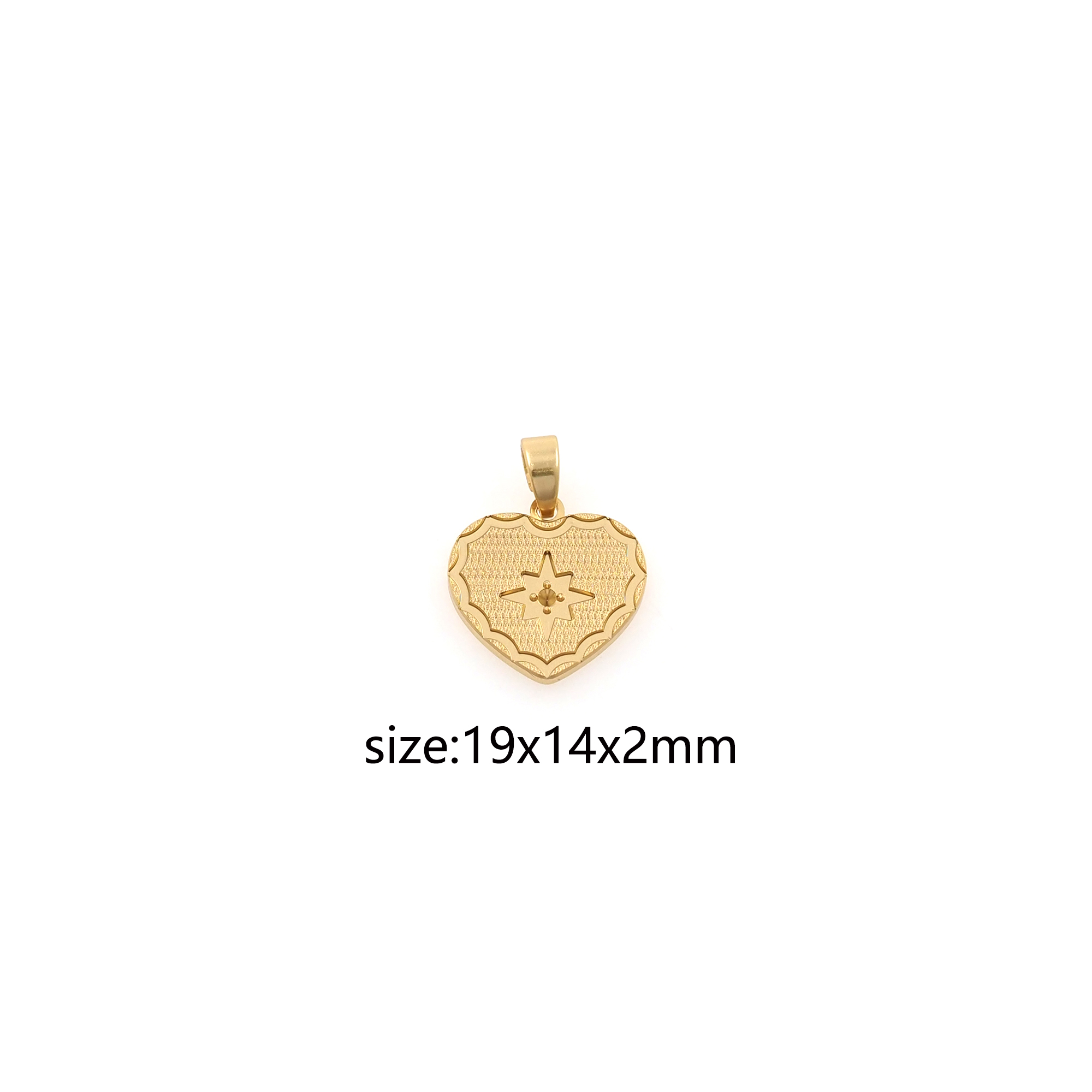 18K Gold Filled Heart Pendant,Dainty Love Heart Charm Earrings Necklace for DIY Jewelry Making Supply