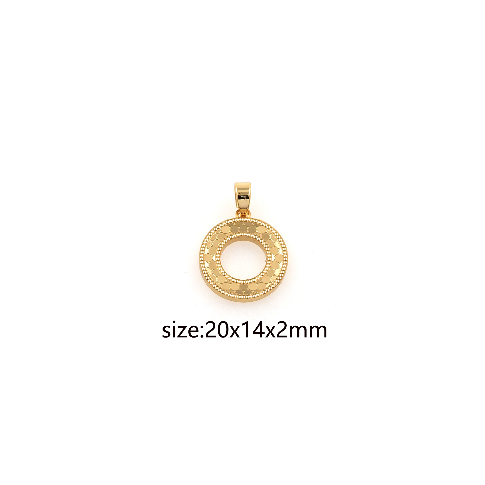 18K Gold Filled Round Pendant,Dainty Round Charm Earrings Necklace for DIY Jewelry Making Supply