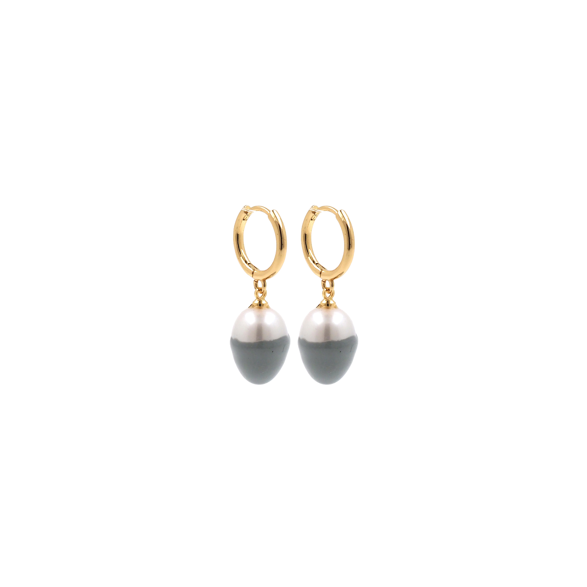 18K Gold Filled Pearl Hoop Earrings,Dainty Earrings,Enamel Hoops,Dainty Hoops Huggie