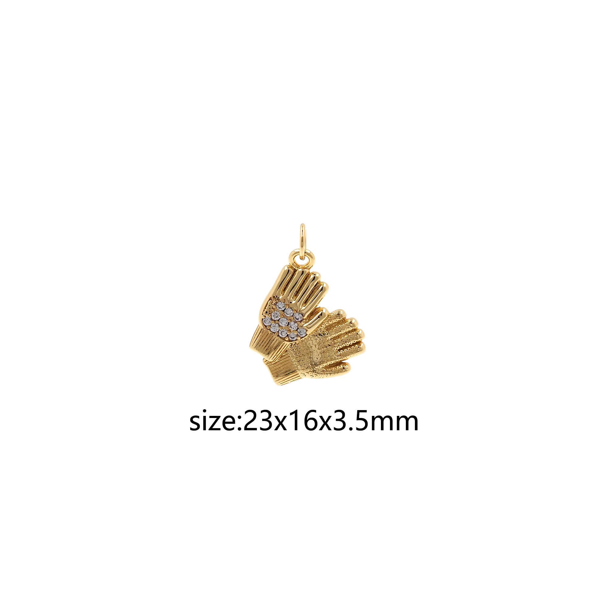 18K Gold Filled Glove Pendant,CZ Micro Pave Glove Charm Earrings Necklace for DIY Jewelry Making Supply